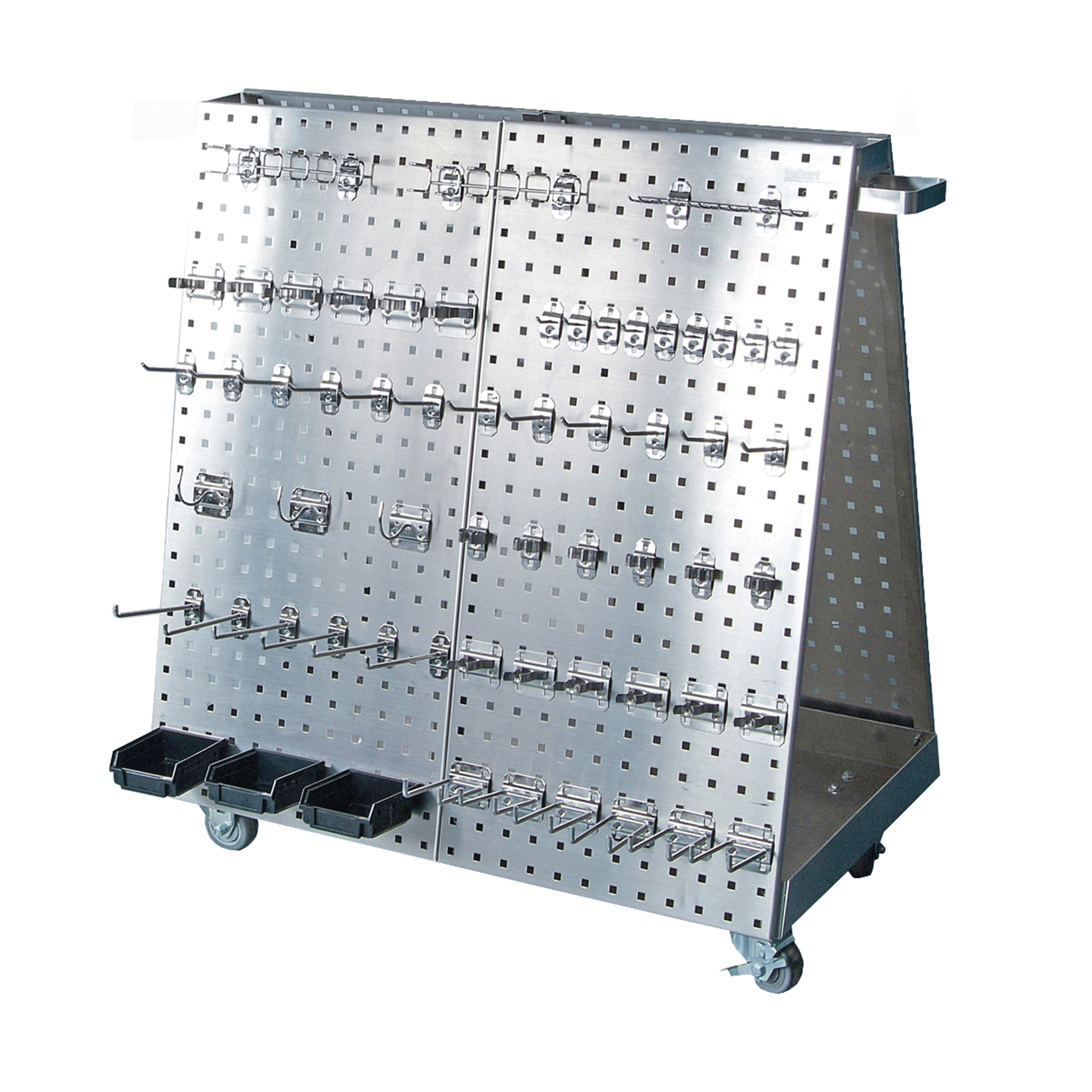 36-3/4 In. L X 39-1/4 In. H X 21-1/4 In. W Anodized Aluminum Frame Ss Locboard Tool Cart With Tray, 60 Pc Stainless Stee