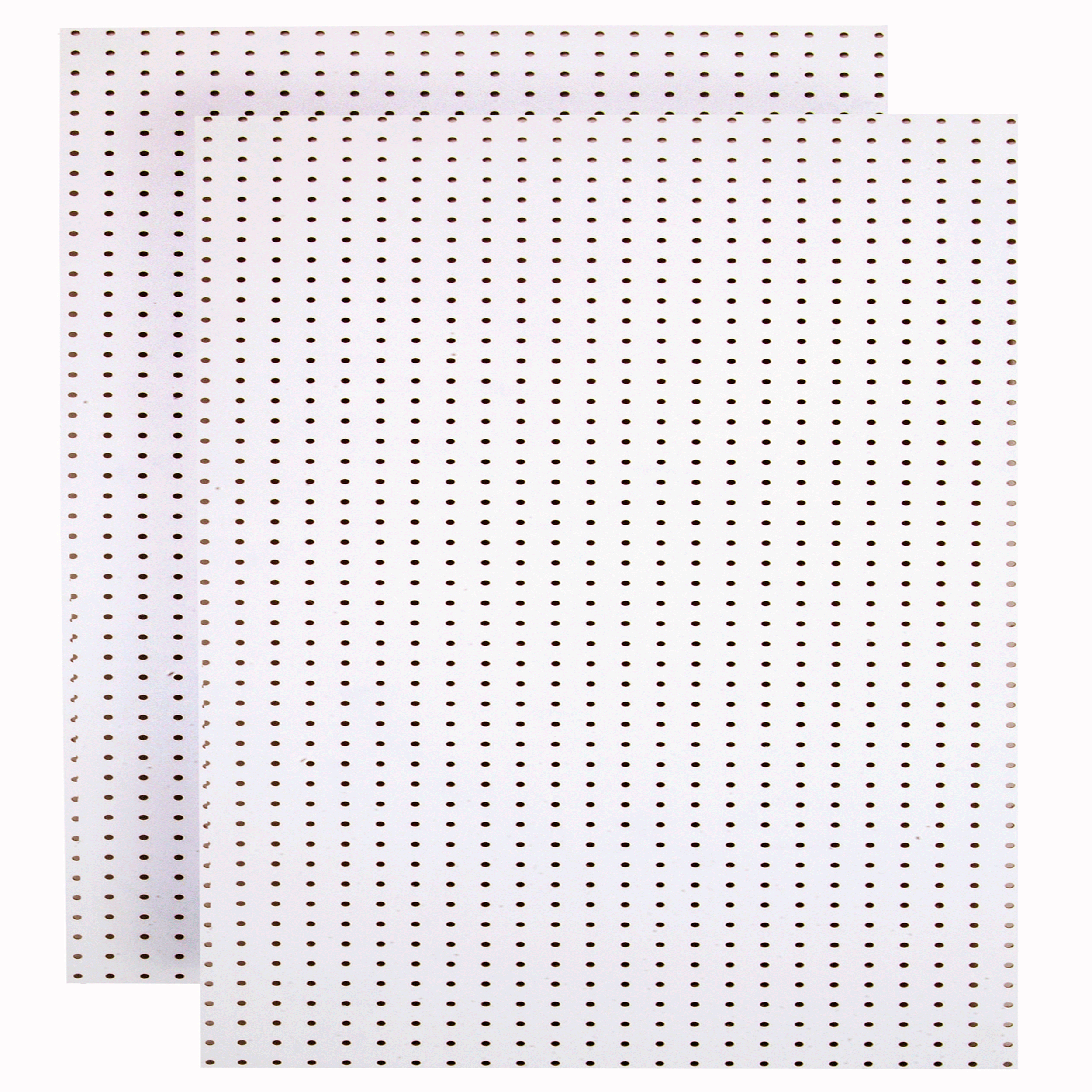 (2) 24 In. W X 48 In. H X 1/4 In. D Custom Painted Blissful White Heavy Duty Tempered Round Hole Pegboards