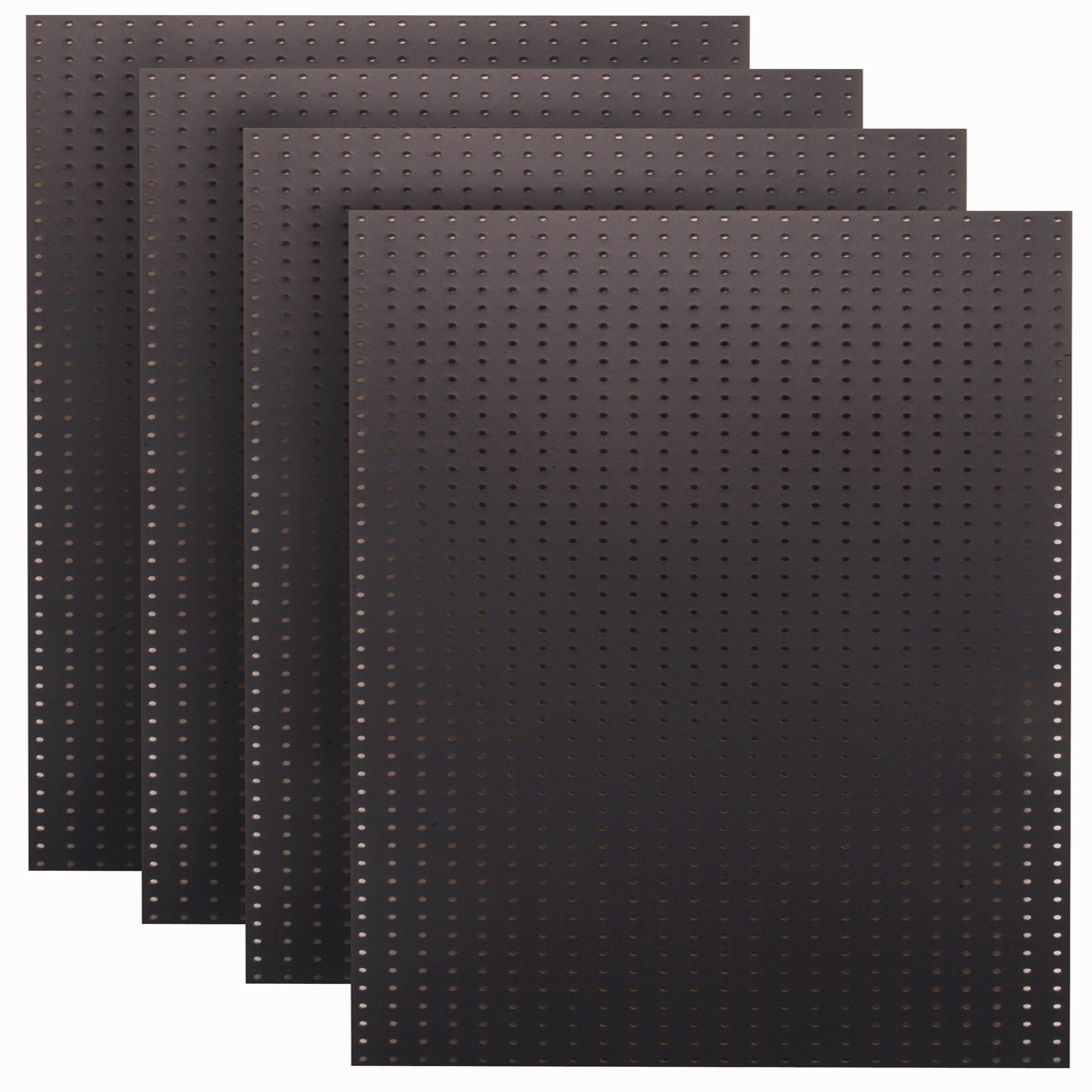 (4) 24 In. W X 48 In. H X 1/4 In. D Custom Painted Jet Black Heavy Duty Tempered Round Hole Pegboards