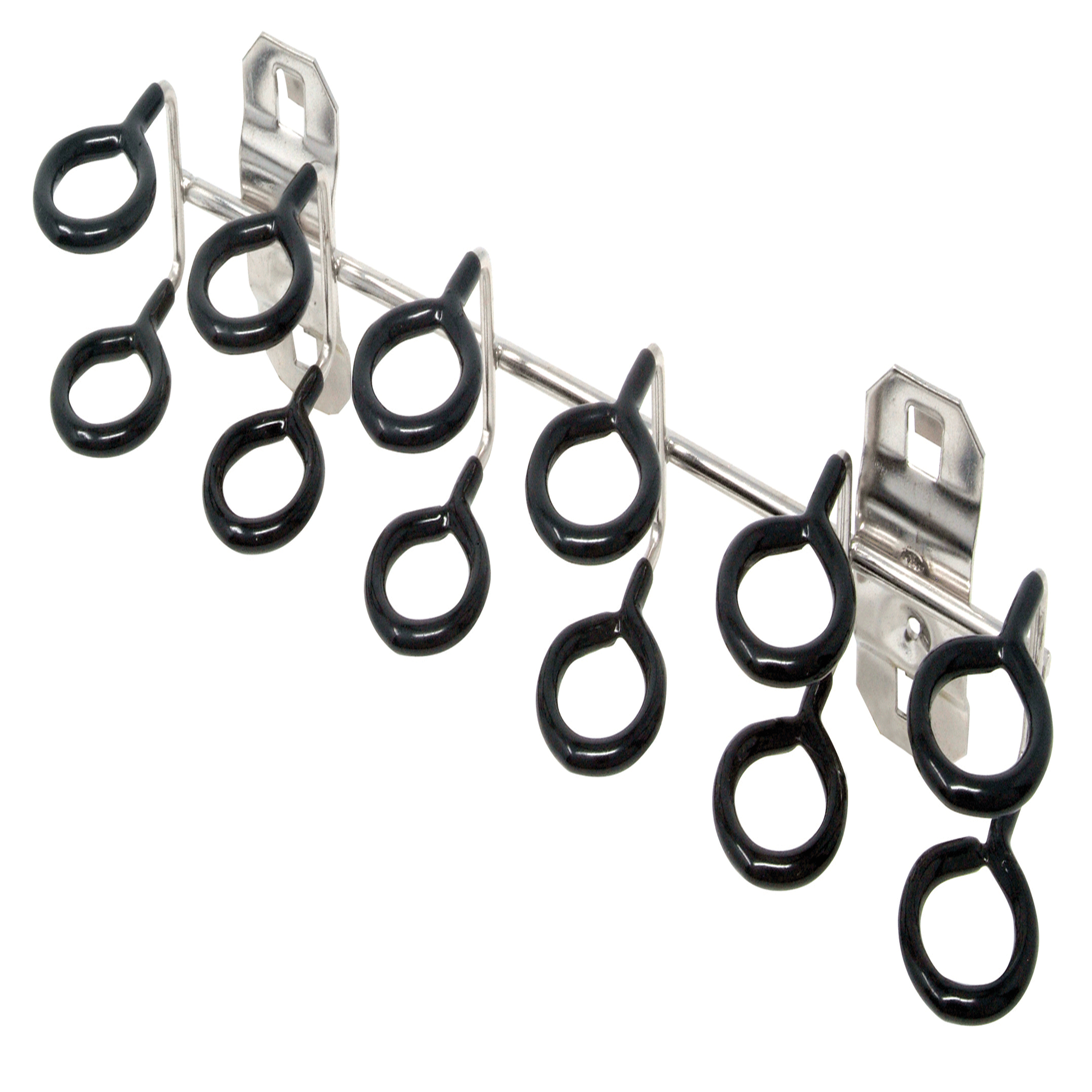 9 In. W With 3/4 In. I.d. Vinyl Dipped Stainless Steel Multi-ring Tool Holder For Stainless Steel Locboard