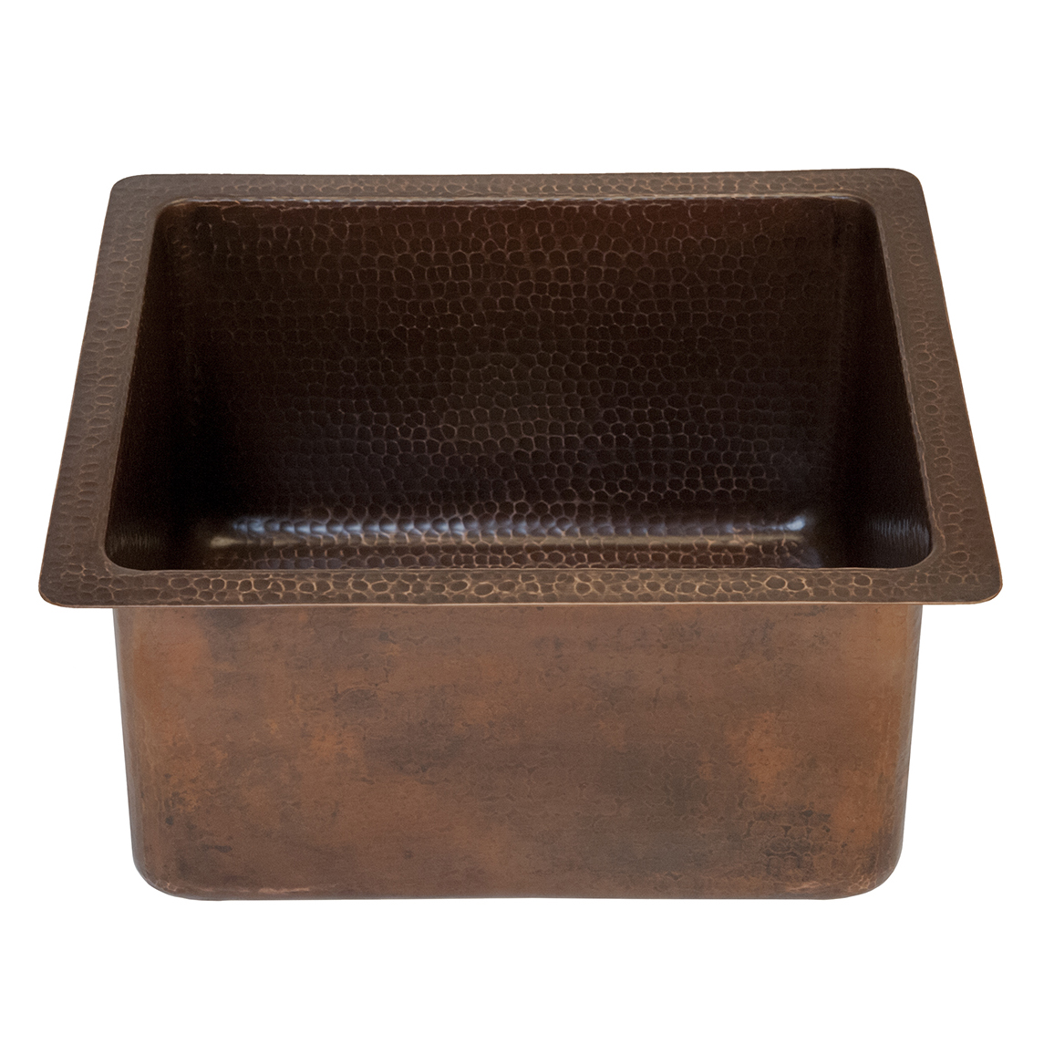 16" Gourmet Rectangular Hammered Copper Bar/prep Sink