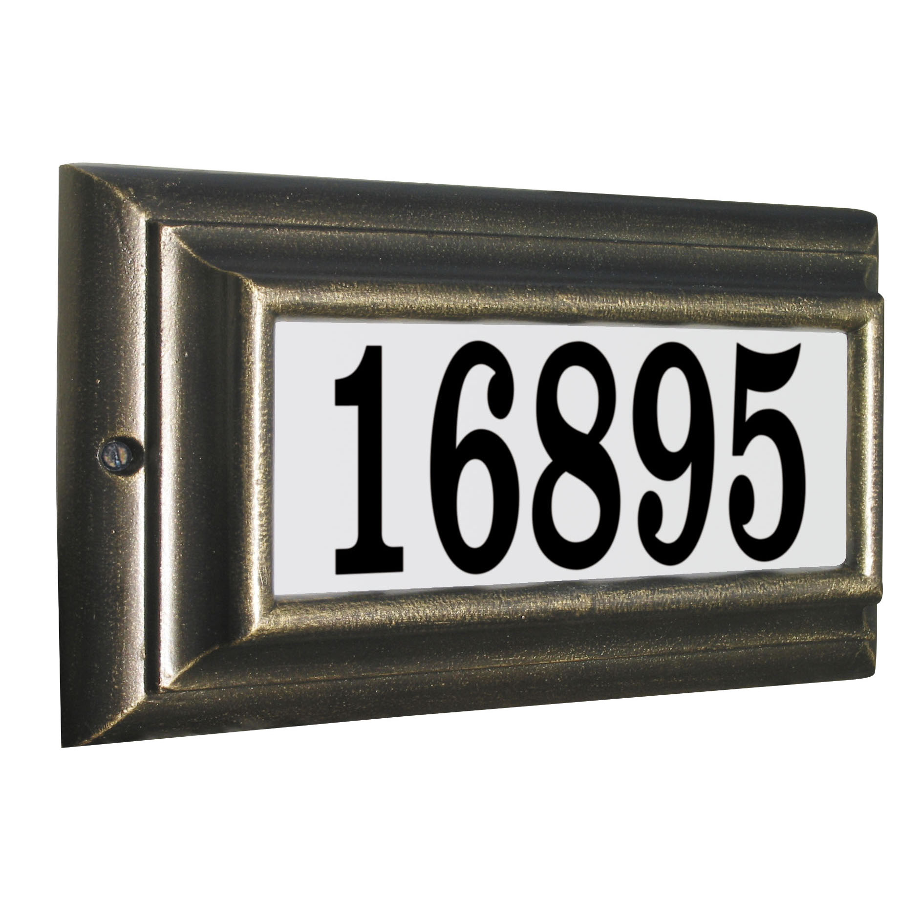 Edgewood Standard Lighted Address Plaque In Oil Rub Bronze Frame Color With Led Lights