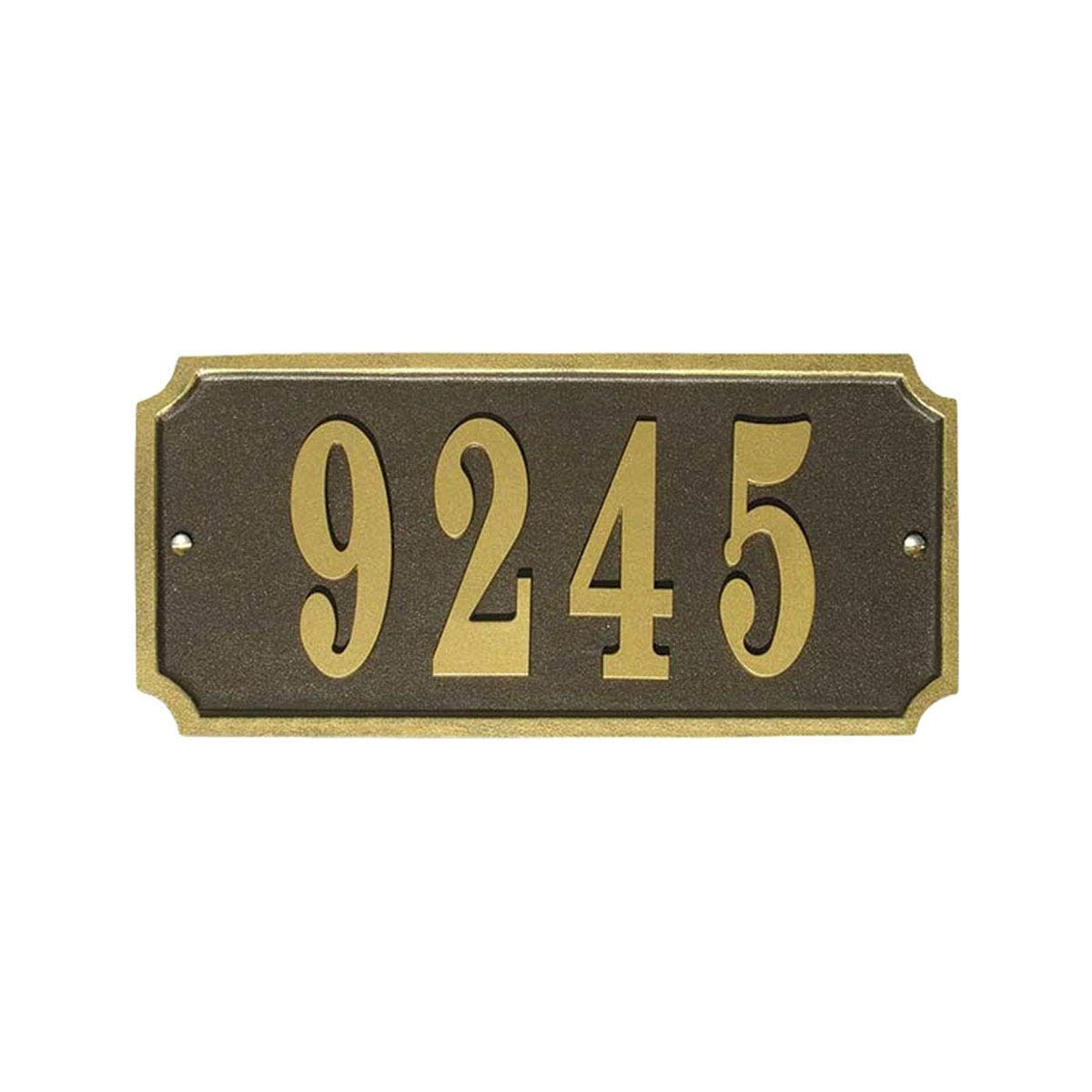 Waterford Rectangle Cast Aluminum Bronze With Gold Border Address Plaque