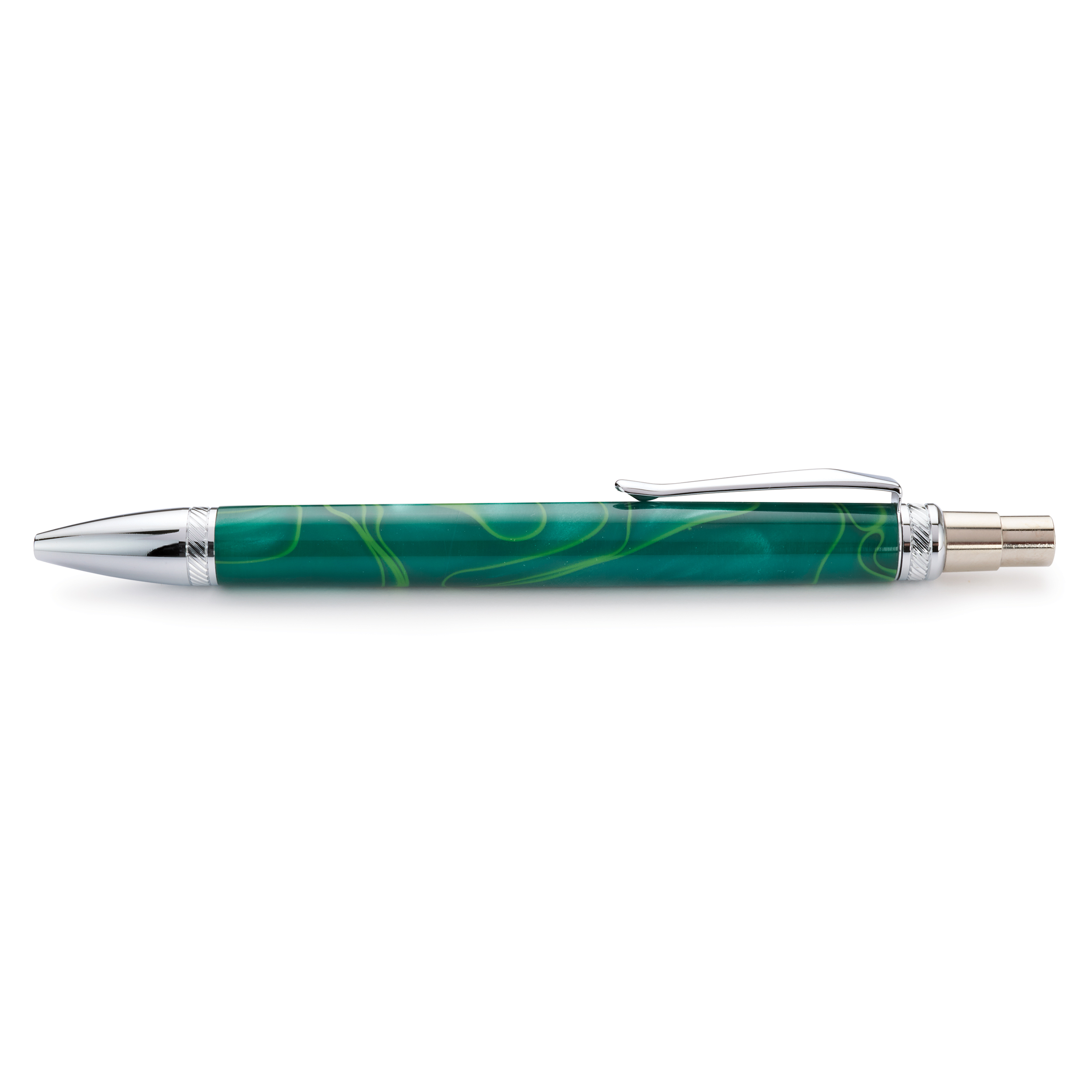 product: WoodRiver Tenacious Click Ballpoint Pen Kit - Chrome shown