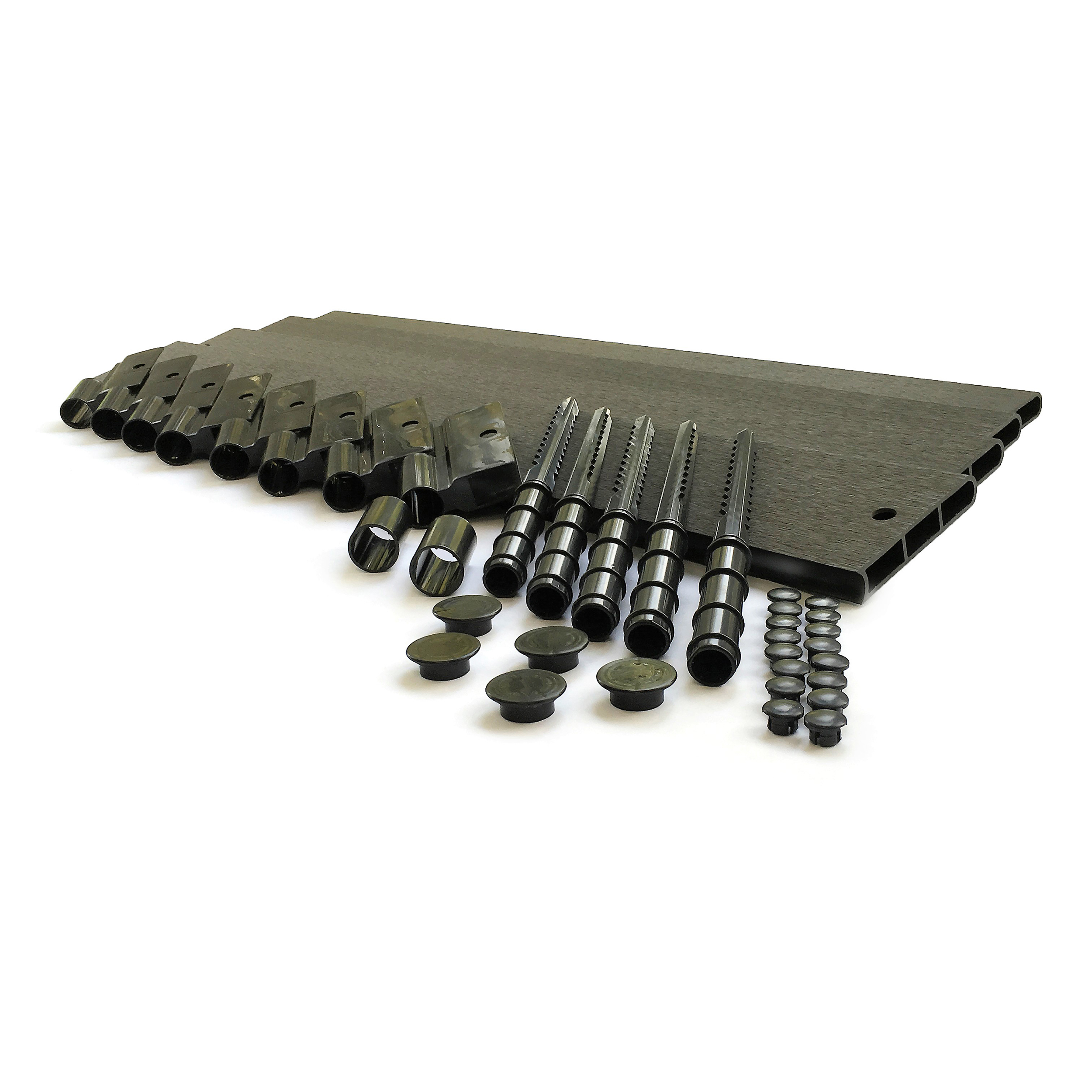 product: Frame it All Weathered Wood Straight Playground Border 16' - 1