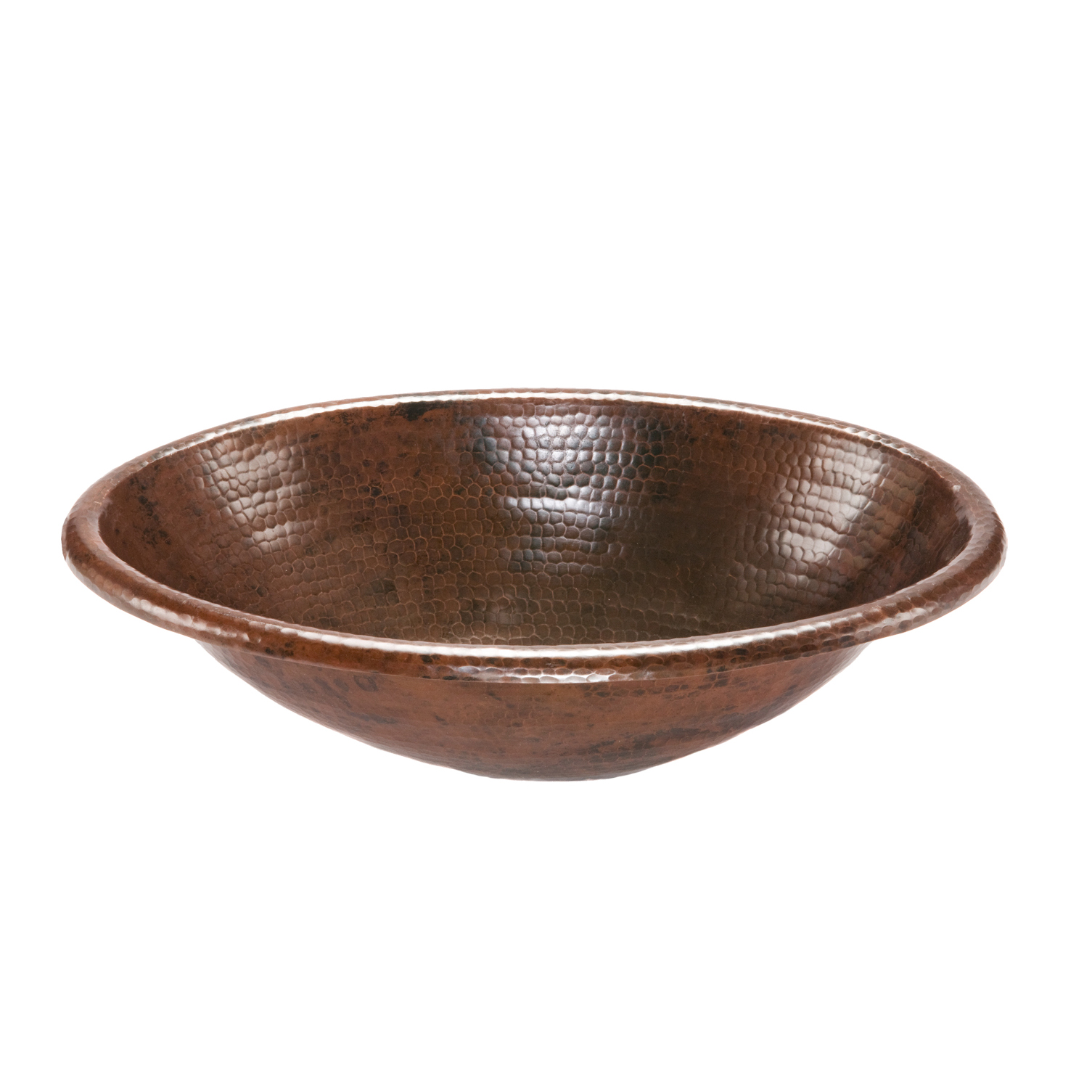 Oval Self Rimming Hammered Copper Sink