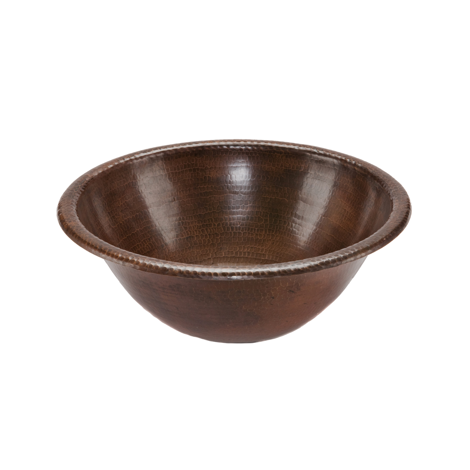 Round Self Rimming Hammered Copper Sink