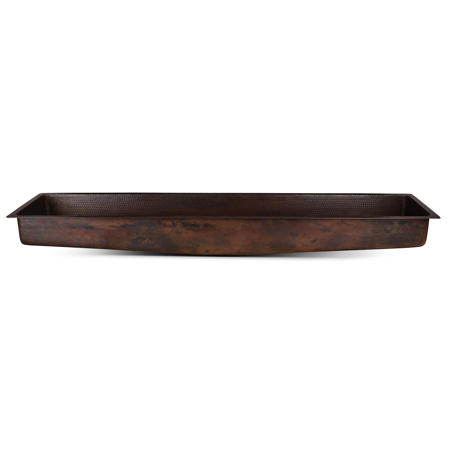 60" Rectangle Under Counter Hammered Copper Bathroom Sink