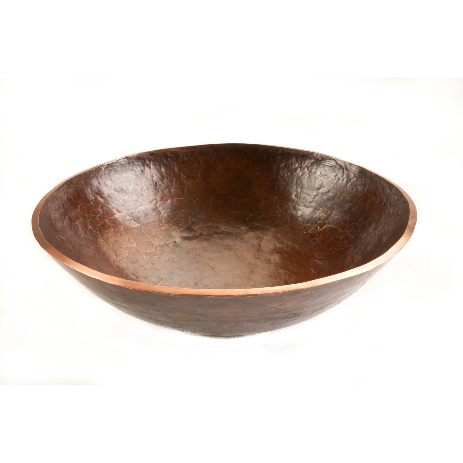 Round Hand Forged Old World Copper Vessel Sink