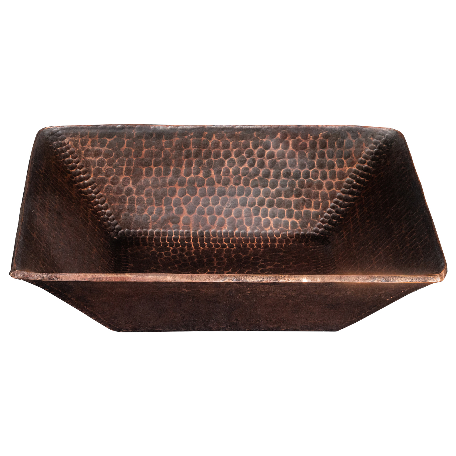 14" Square Hand Forged Old World Copper Vessel Sink