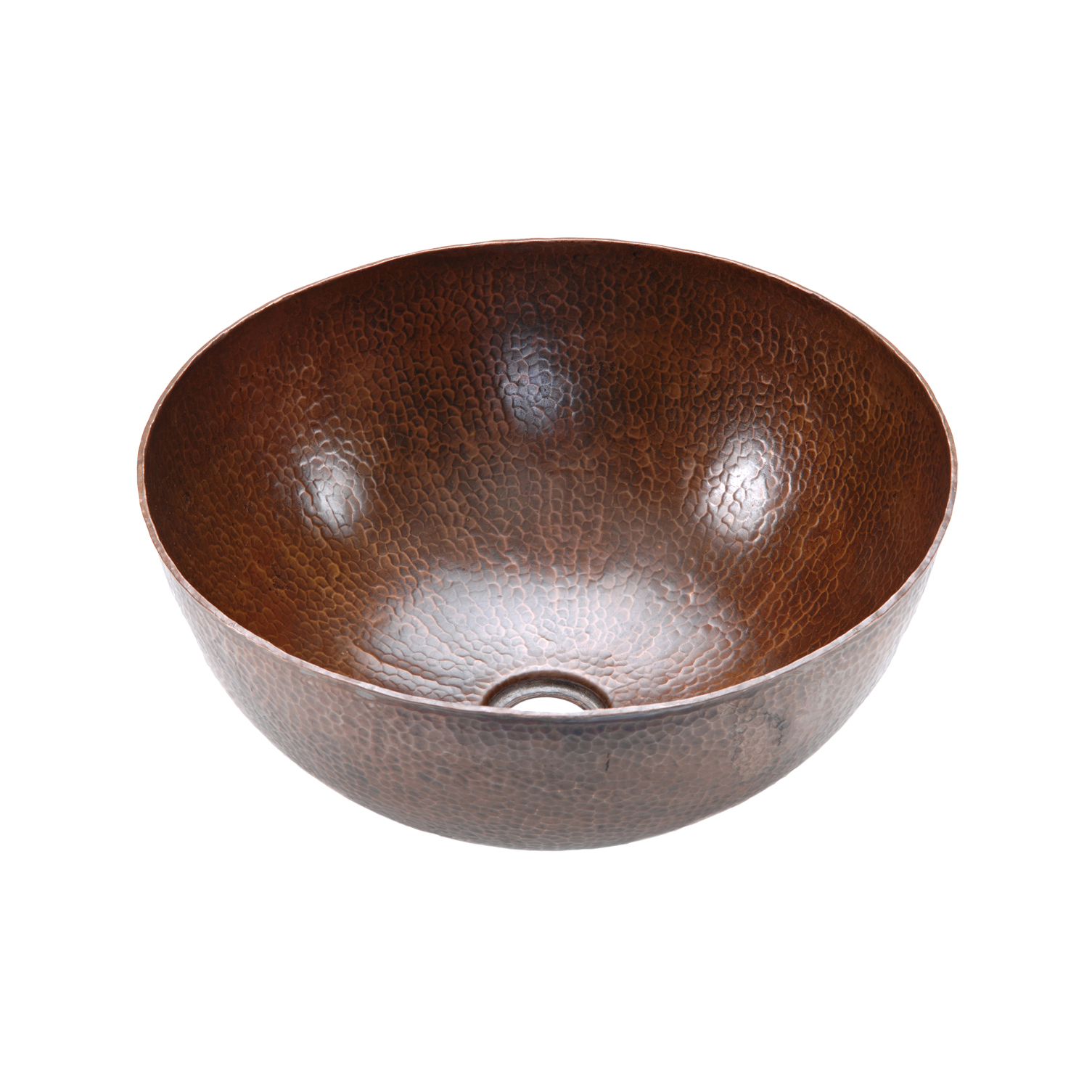 15" Medium Round Vessel Hammered Copper Sink