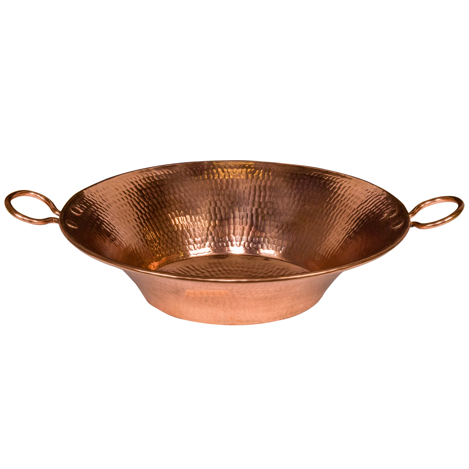 16" Round Miners Pan Vessel Hammered Copper Sink In Polished Copper