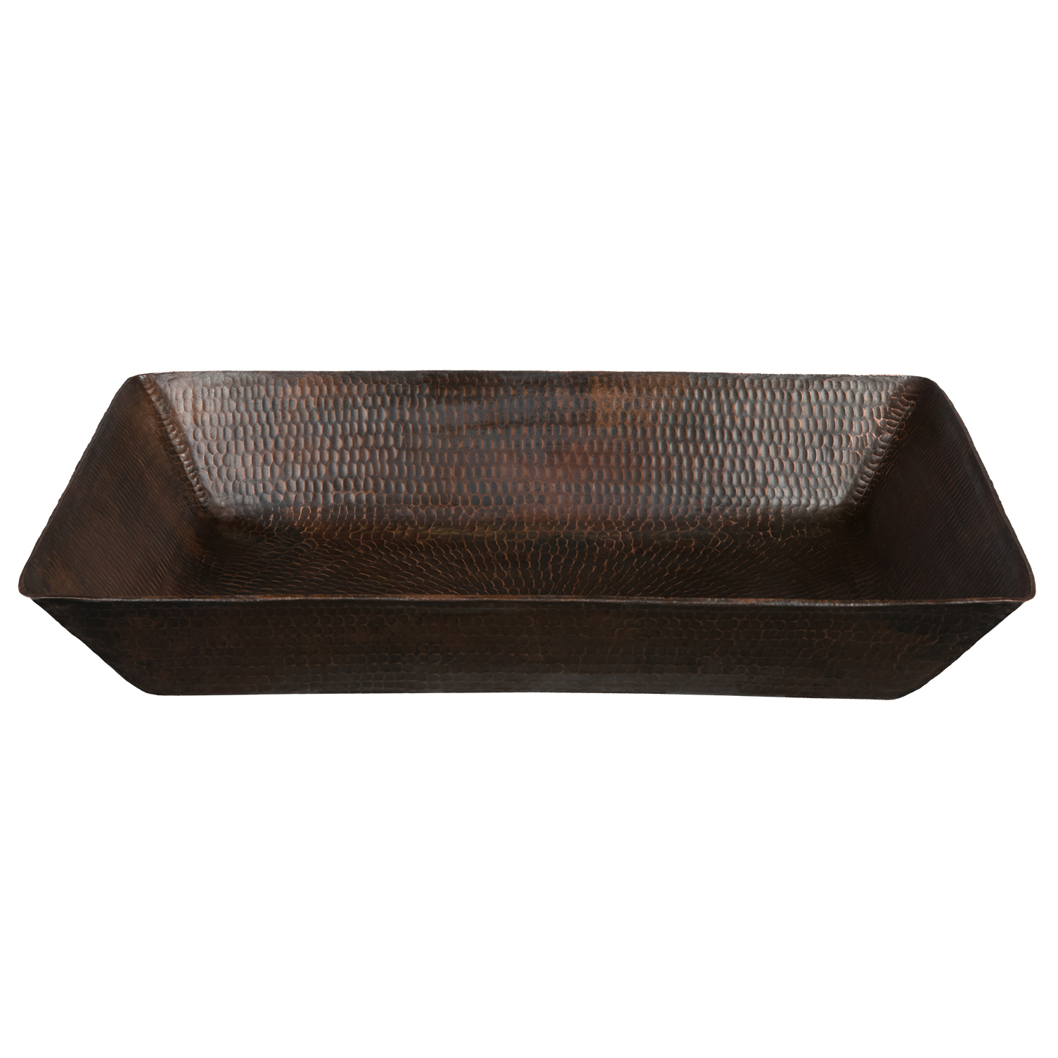 20" Rectangle Vessel Hammered Copper Sink