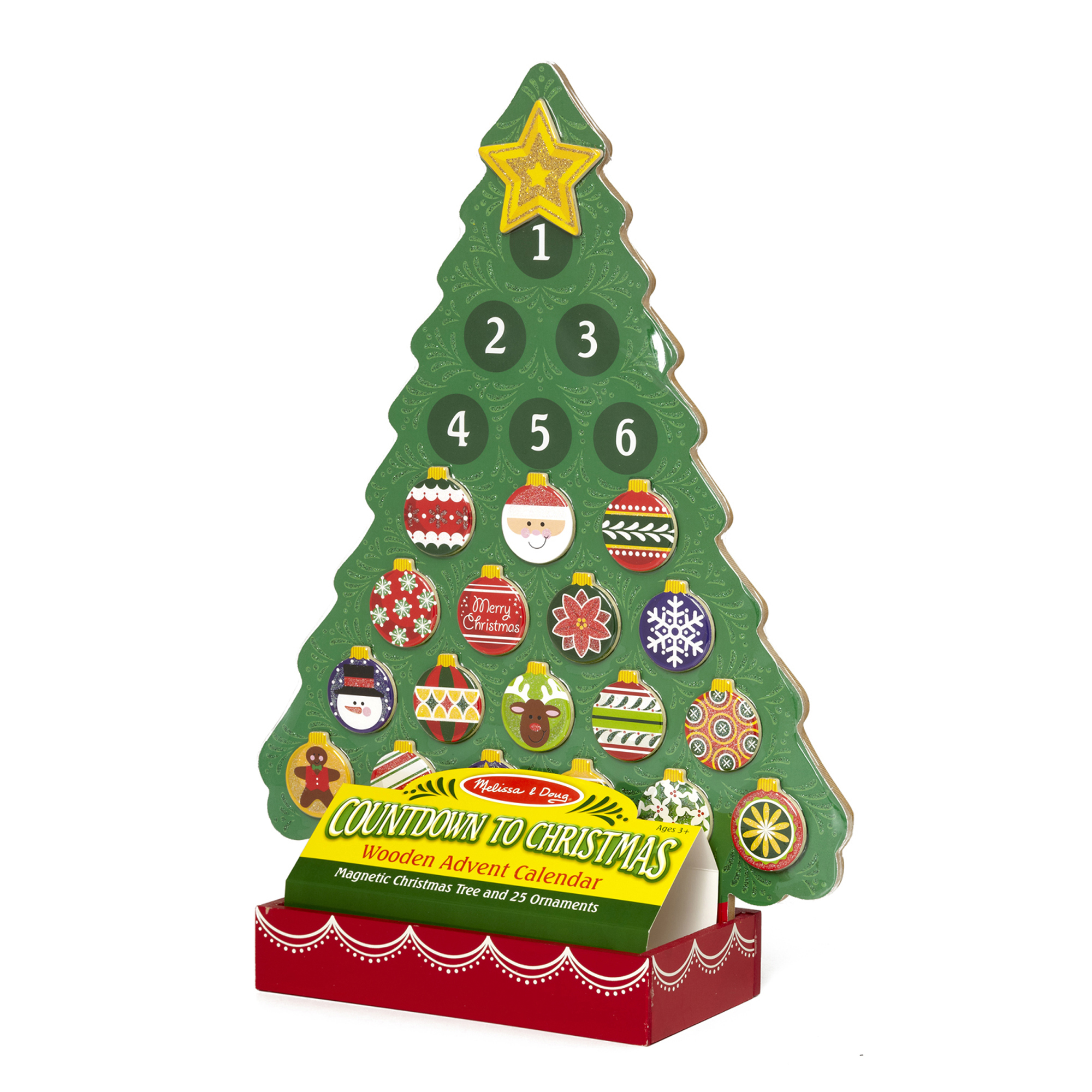Countdown To Christmas Wooden Advent Calendar, Magnetic Tree, 25 Magnets