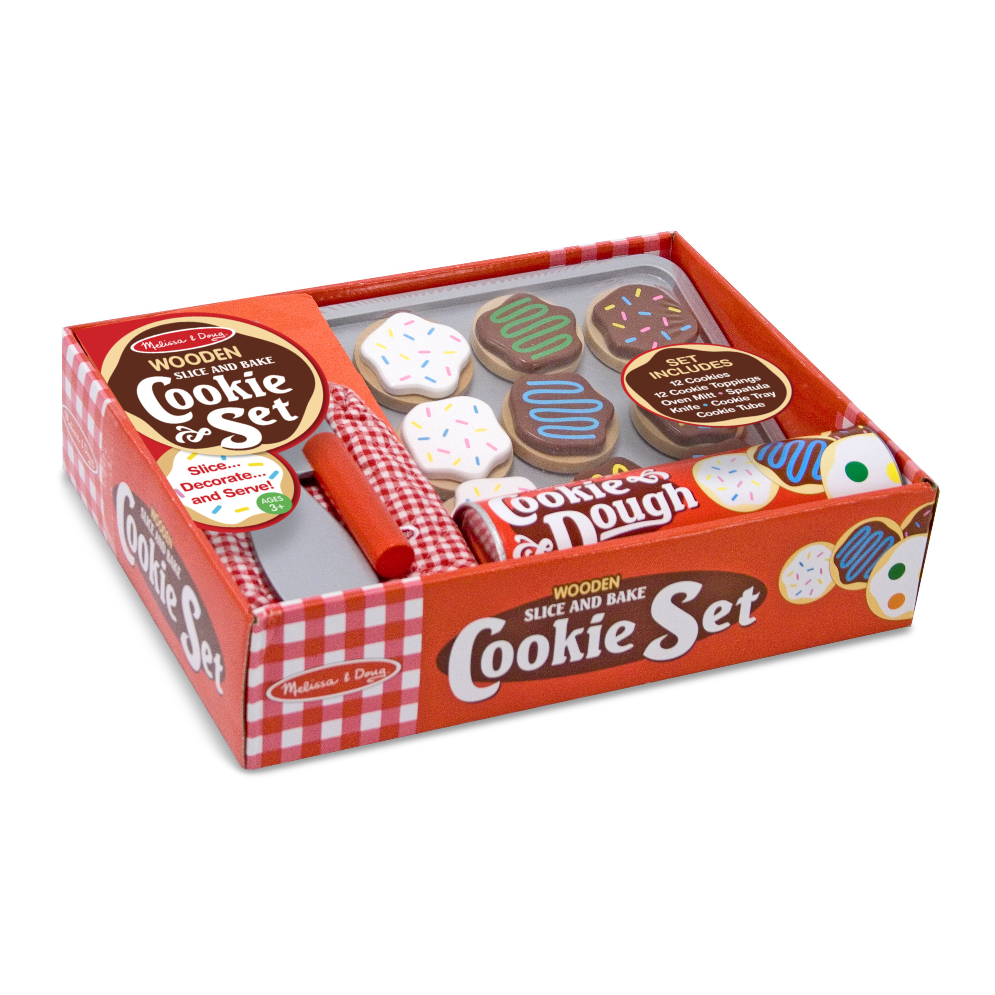 Slice-and-bake Wooden Cookie Play Food Set, Pretend Play, Materials, 28 Pieces,