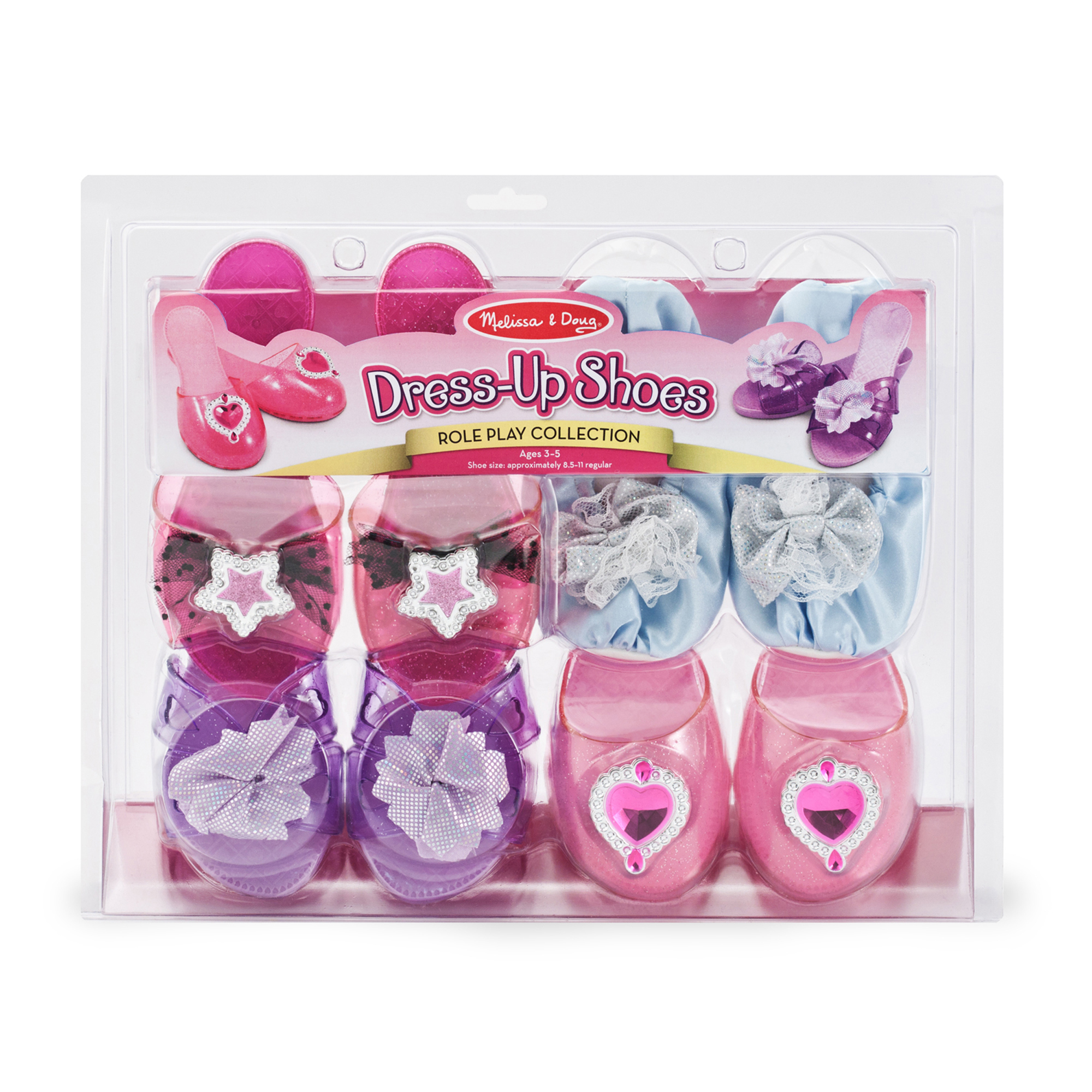 Role Play Collection, Step In Style! Dress-up Shoes, Pretend Play, Set (4 Pairs), 11" H X 12" W X 4.5" L