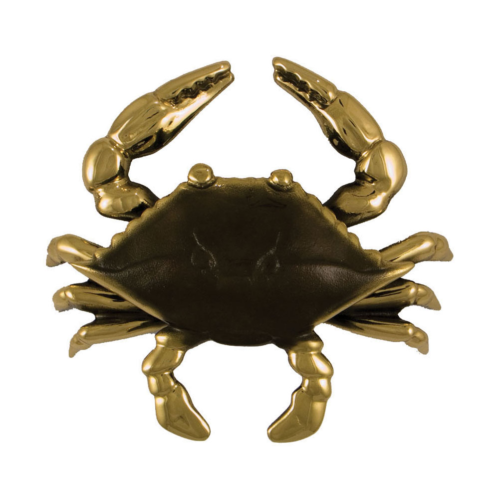 Blue Crab Door Knocker - Brass
