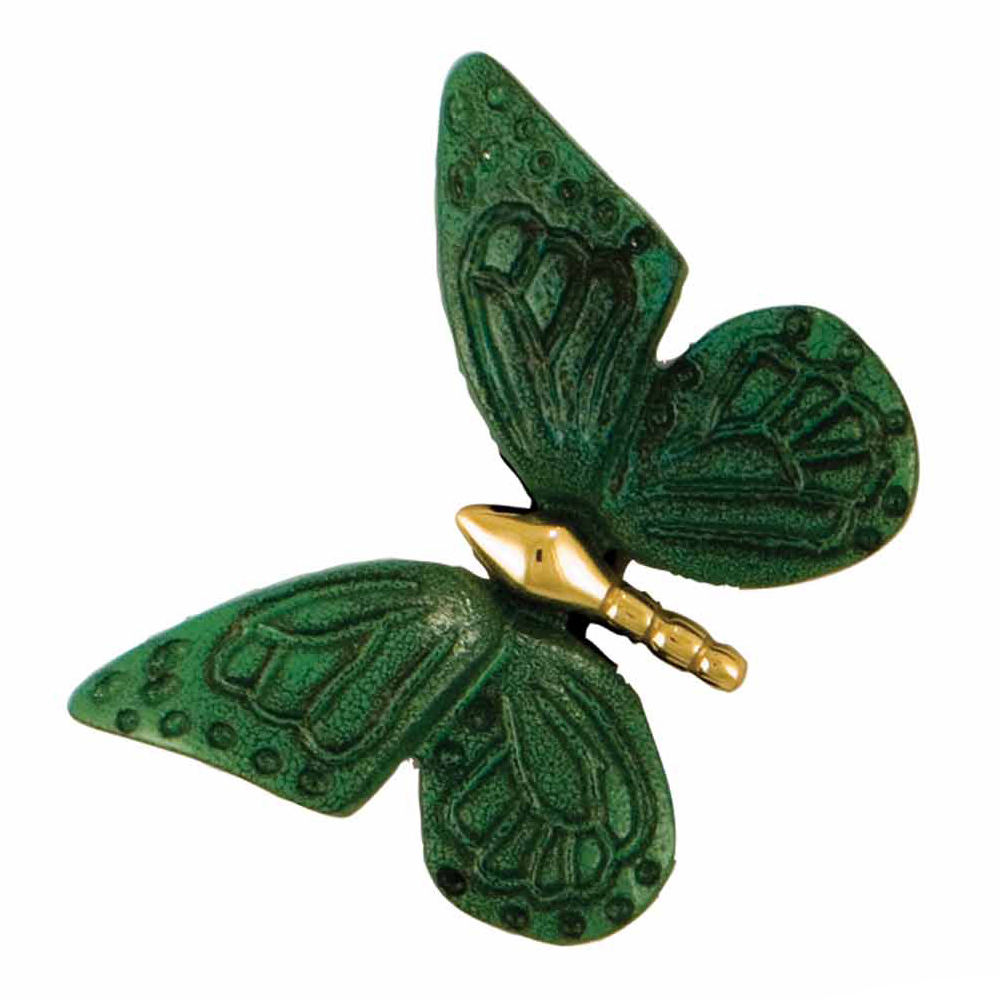 Butterfly Doorbell Ringer - Brass/green Patina