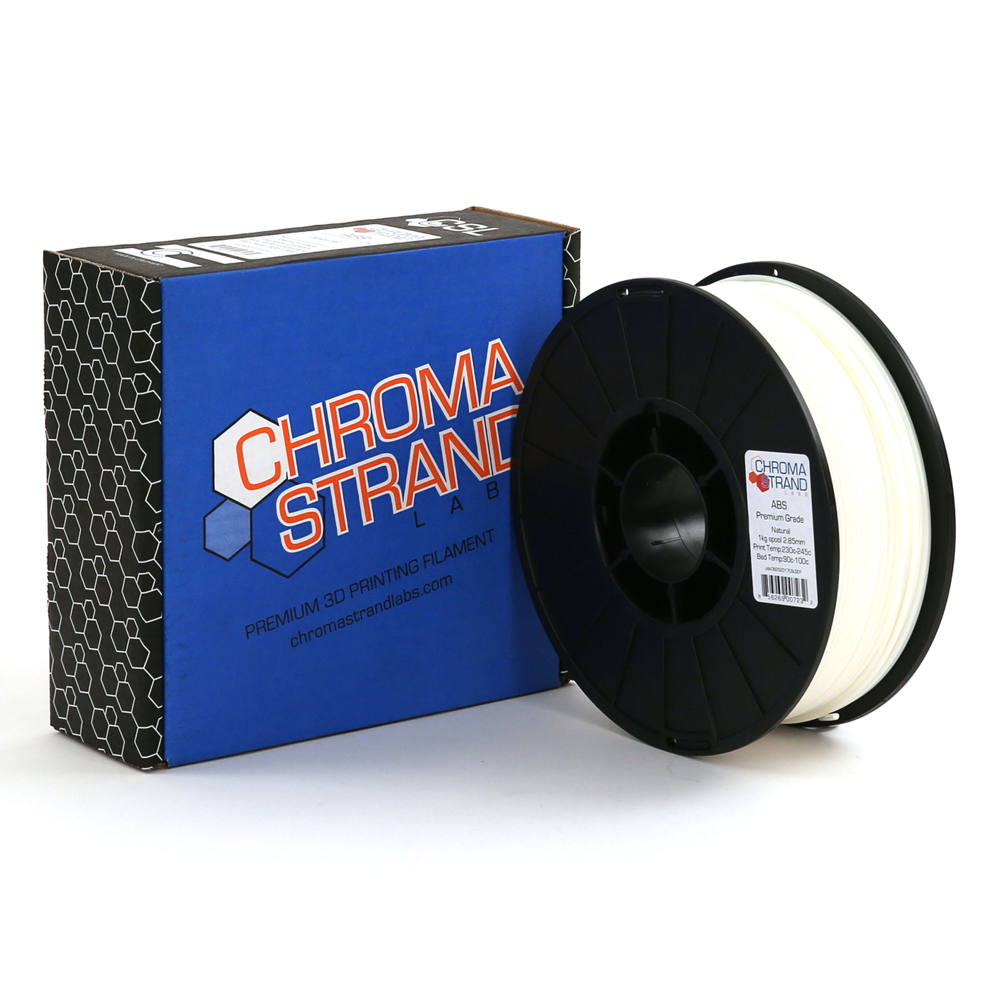 Chroma Strand Abs Filament, White, 2.85mm, 1kg Reel