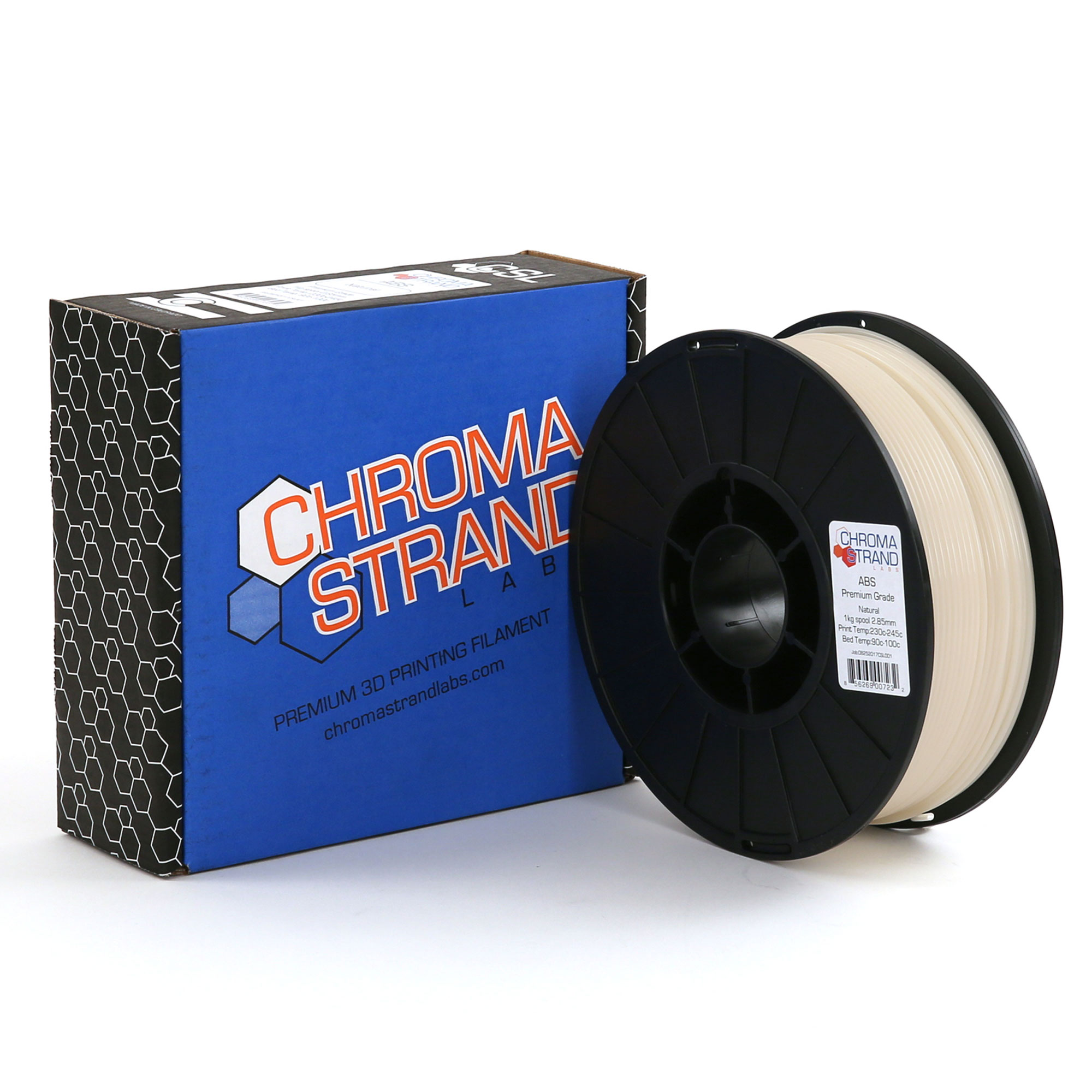 Chroma Strand Abs Filament, Natural, 2.85mm, 1kg Reel