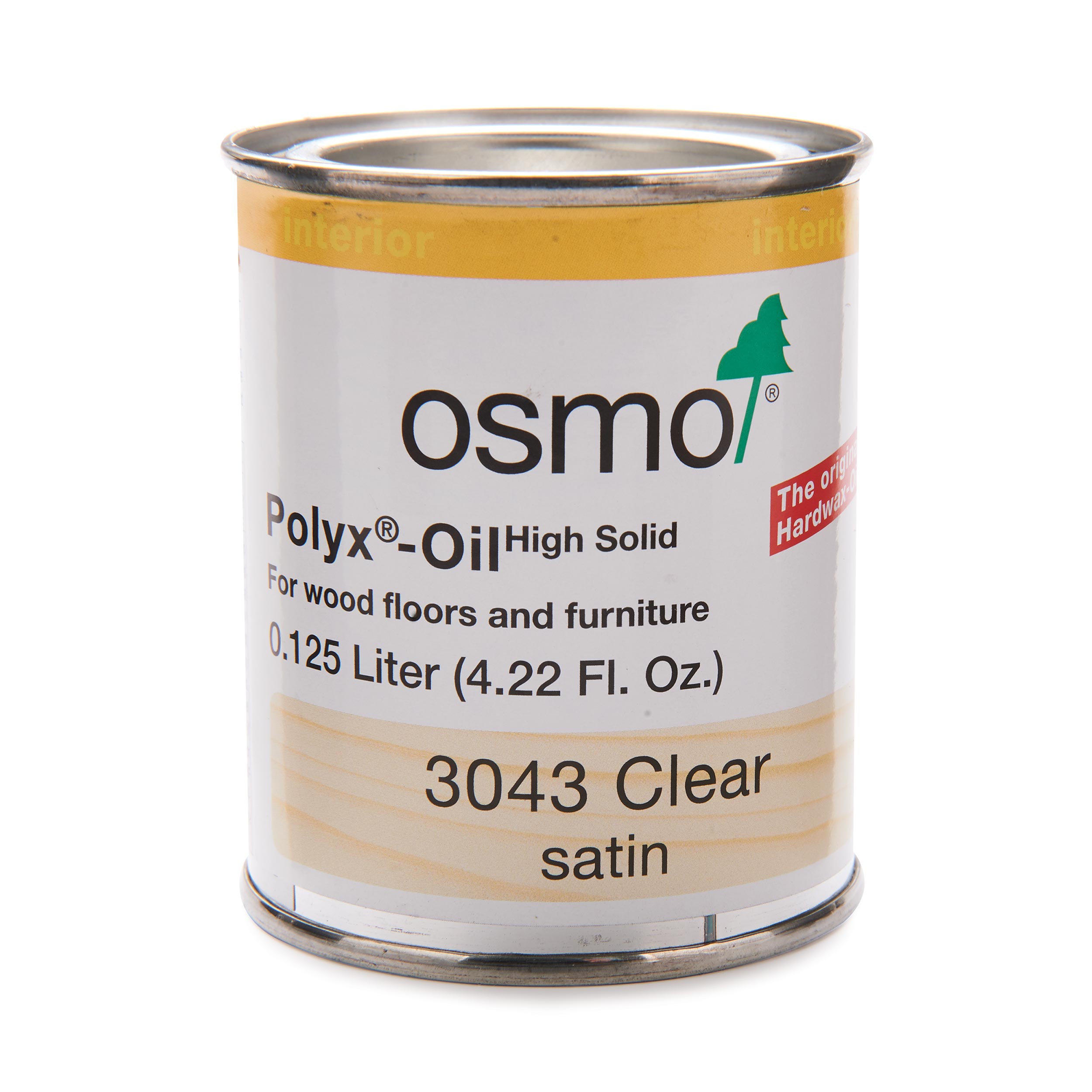 product: osmo Polyx-Oil - 3043 Clear - Satin - Solvent Based - .125 L shown