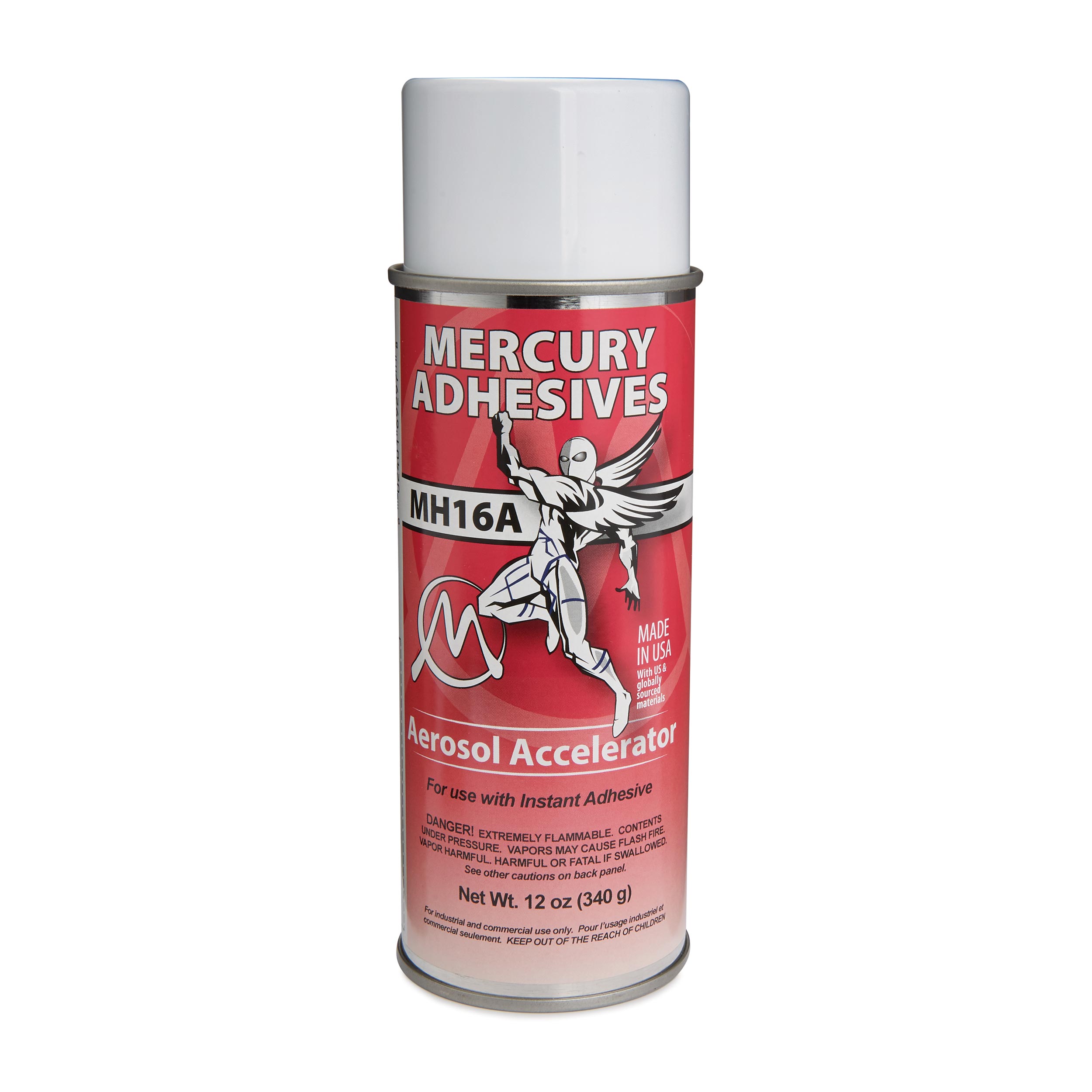 product: Mercury Adhesives CA Glue Accelerator - 12 oz Aerosol Spray shown