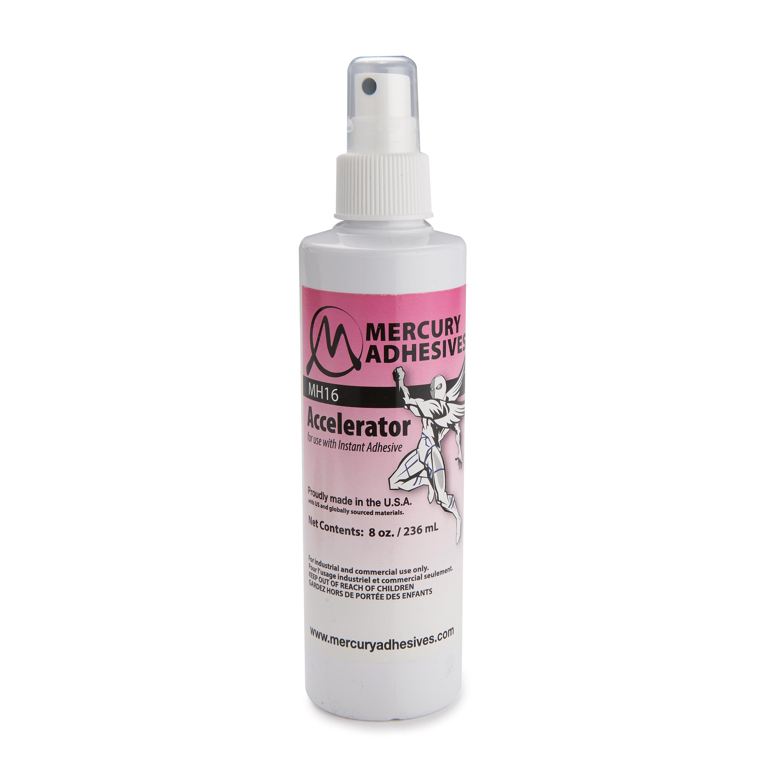 product: Mercury Adhesives CA Glue - Accelerator 8 oz Refill Bottle shown