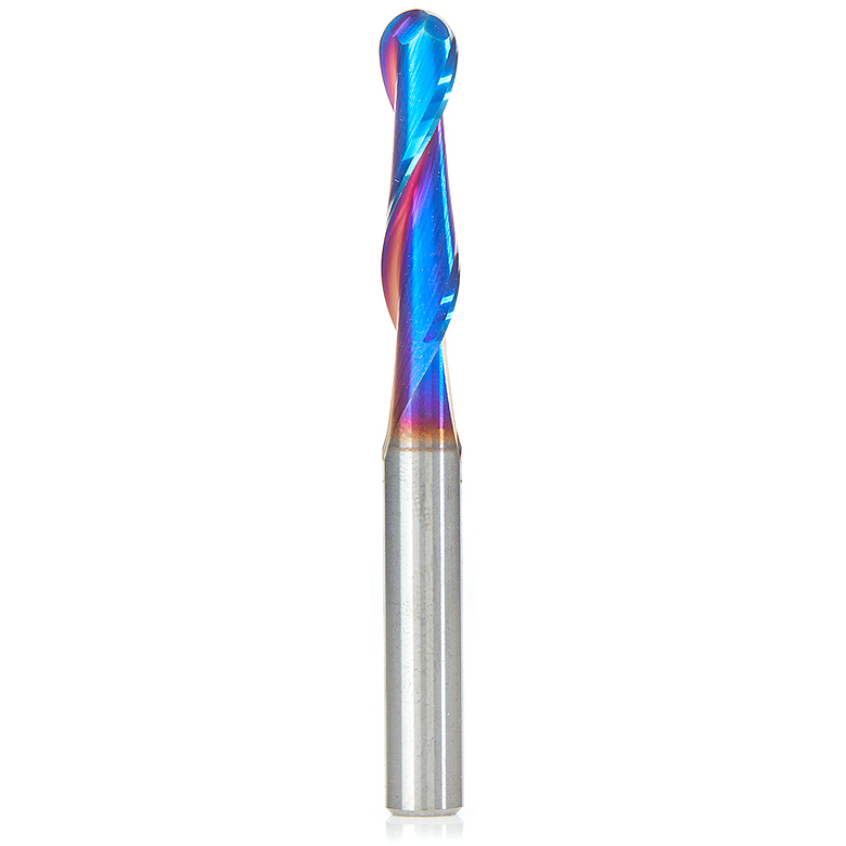 product: Amana Tool 46376-K Spiral Up-Cut Ball Nose Double Flute Router Bit 1/8