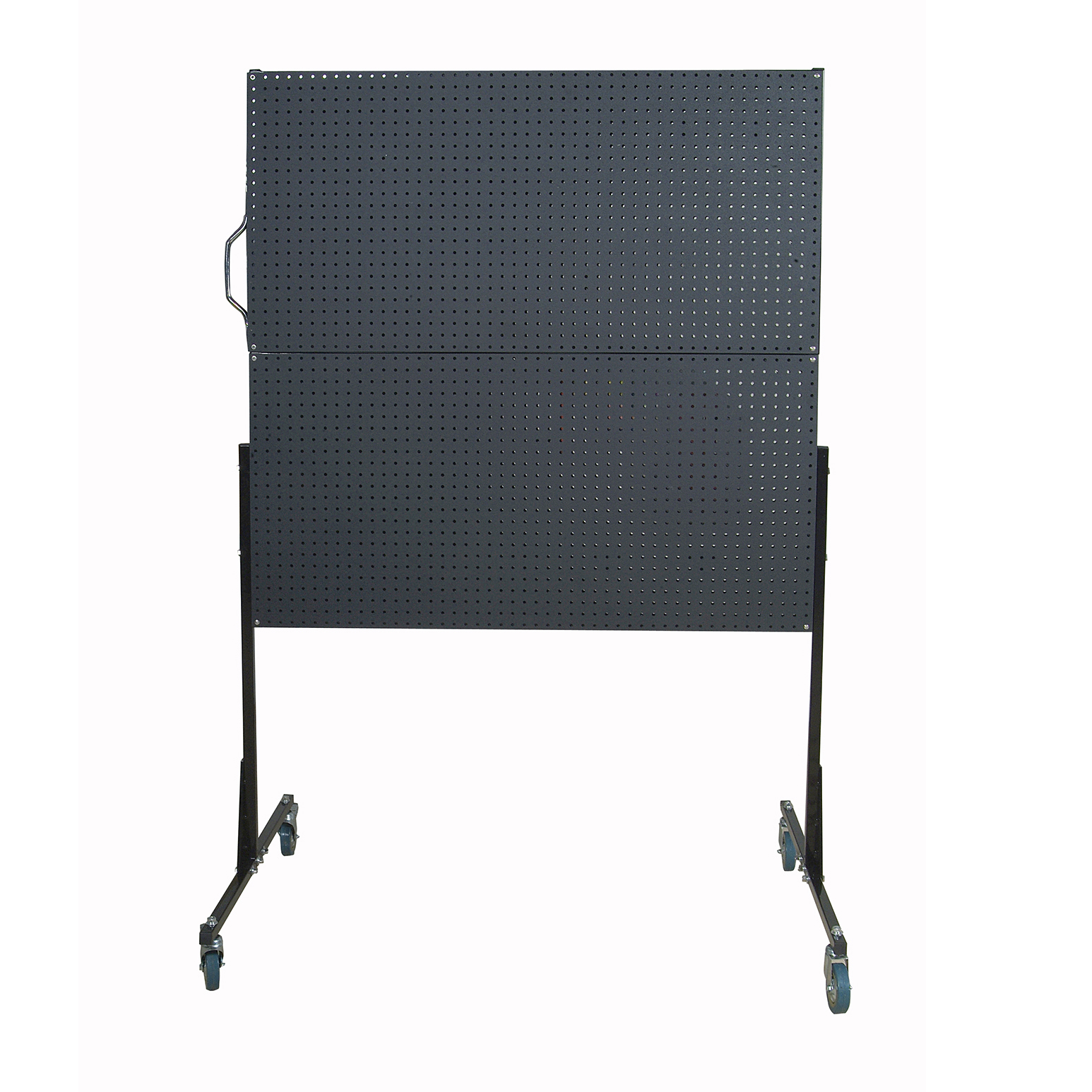 50 In. W Mobile Stand-alone Pegboard Unit With 4 Black Polyethylene Matte Finish Duraboard Pegboards