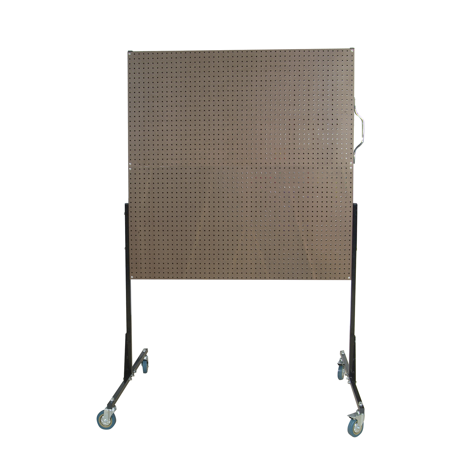 50 In. W Mobile Stand-alone Pegboard Unit With 4 Brown Tempered Wood Pegboards