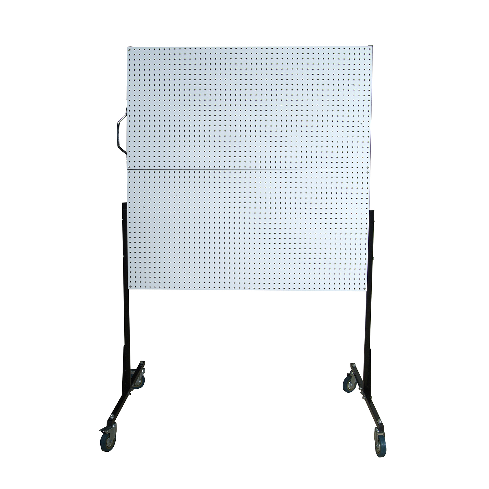 50 In. W Mobile Stand-alone Pegboard Unit With 4 White High Density Fiberboard Pegboards