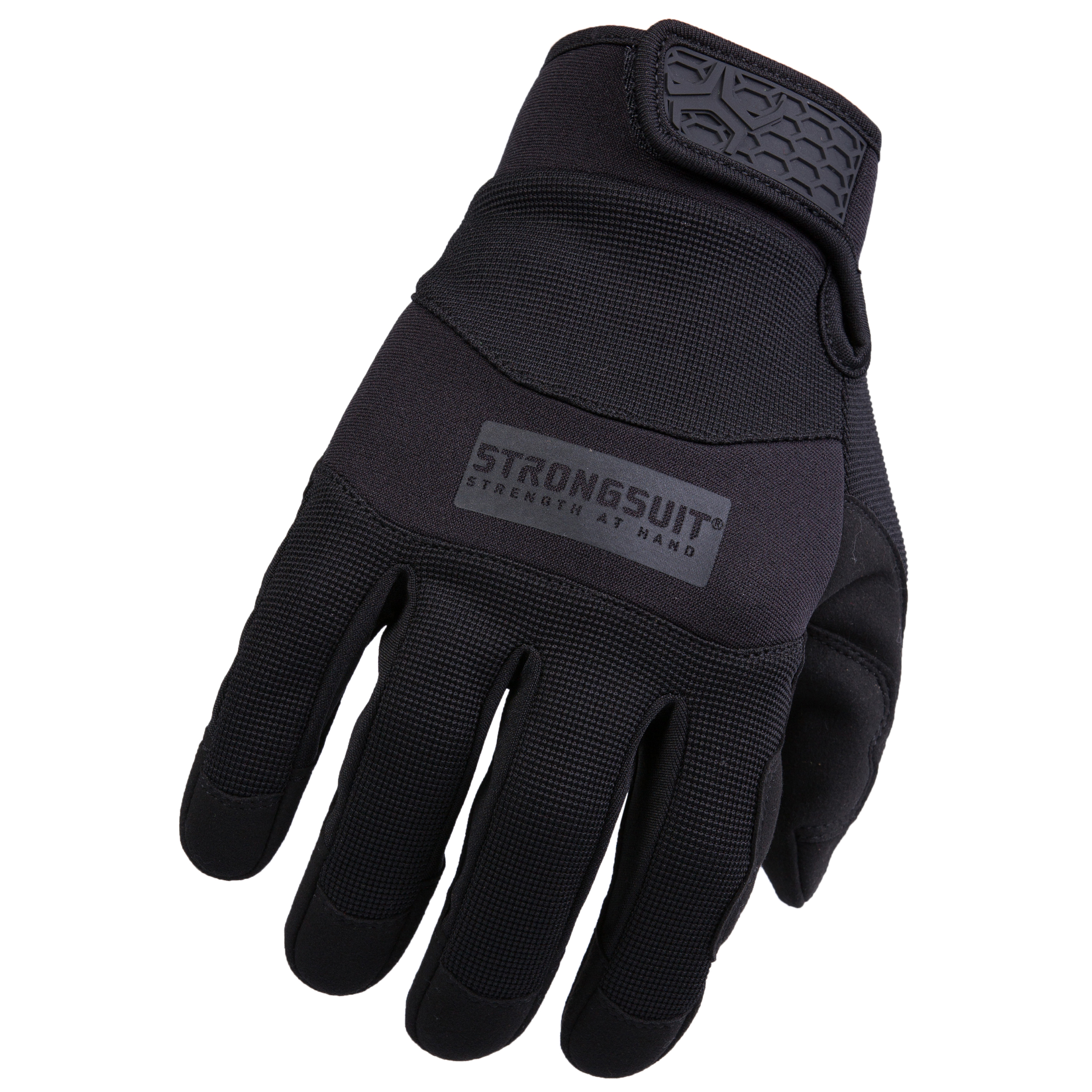 product: StrongSuit General Utility Plus Mens Gloves, Black, Small shown