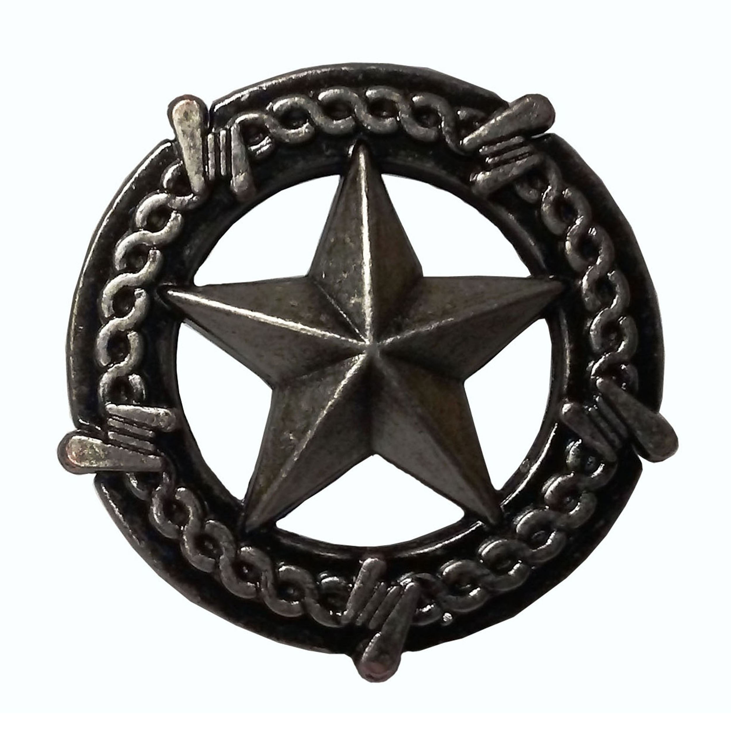 product: Buck Snort Lodge Star with Barbed Wire Knob, Pewter Oxide shown