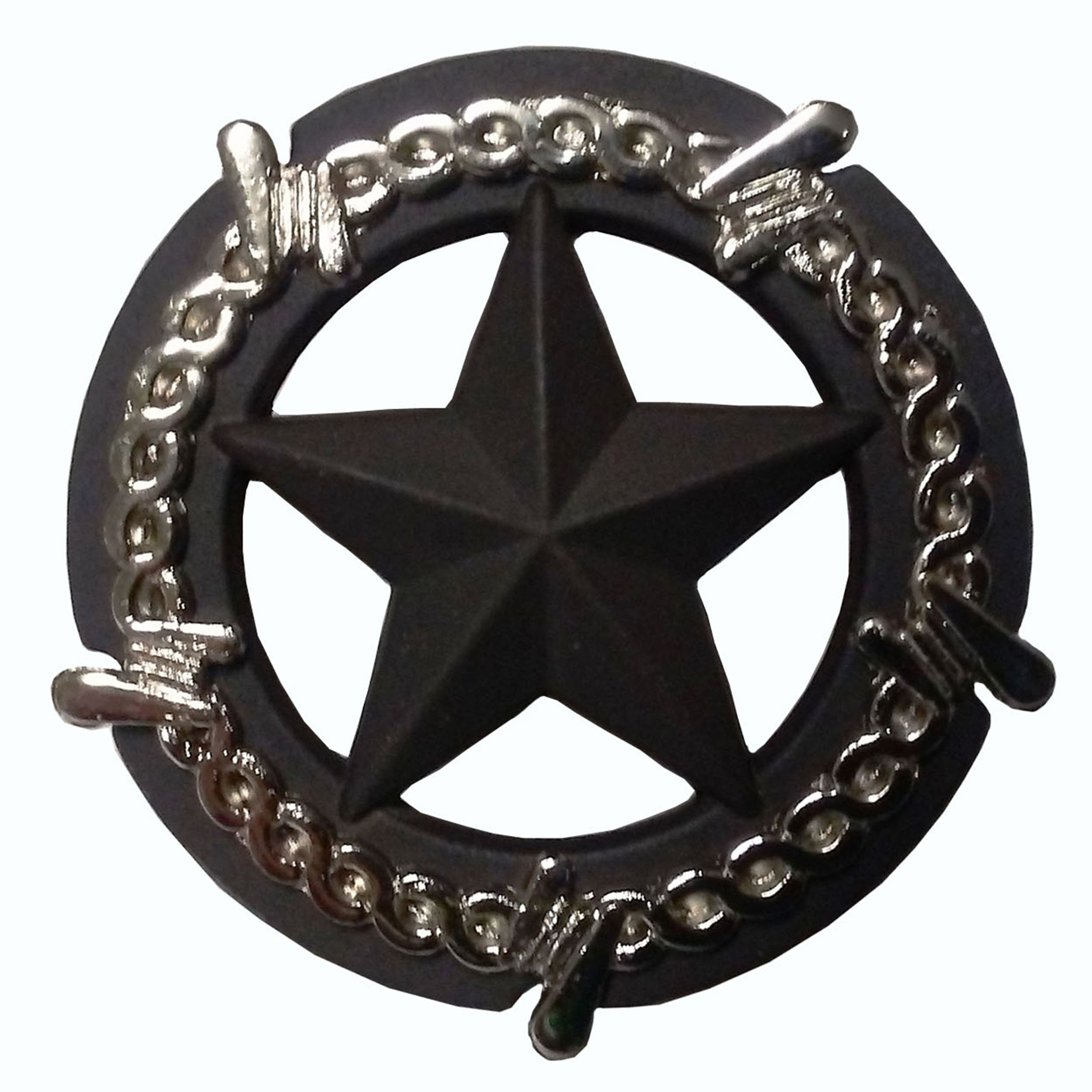 product: Buck Snort Lodge Star with Barbed Wire Knob, Brown/Nickel shown