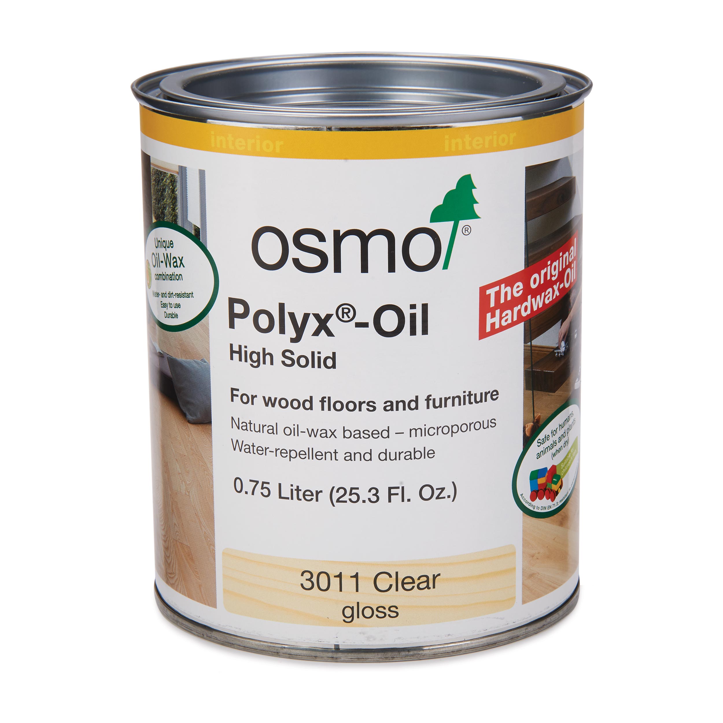product: osmo Polyx-Oil - 3011 Clear - Gloss - Solvent Based - .75 L shown