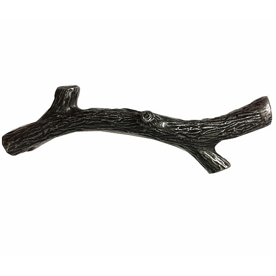product: Buck Snort Lodge Small Twig Pull, Pewter Oxide shown