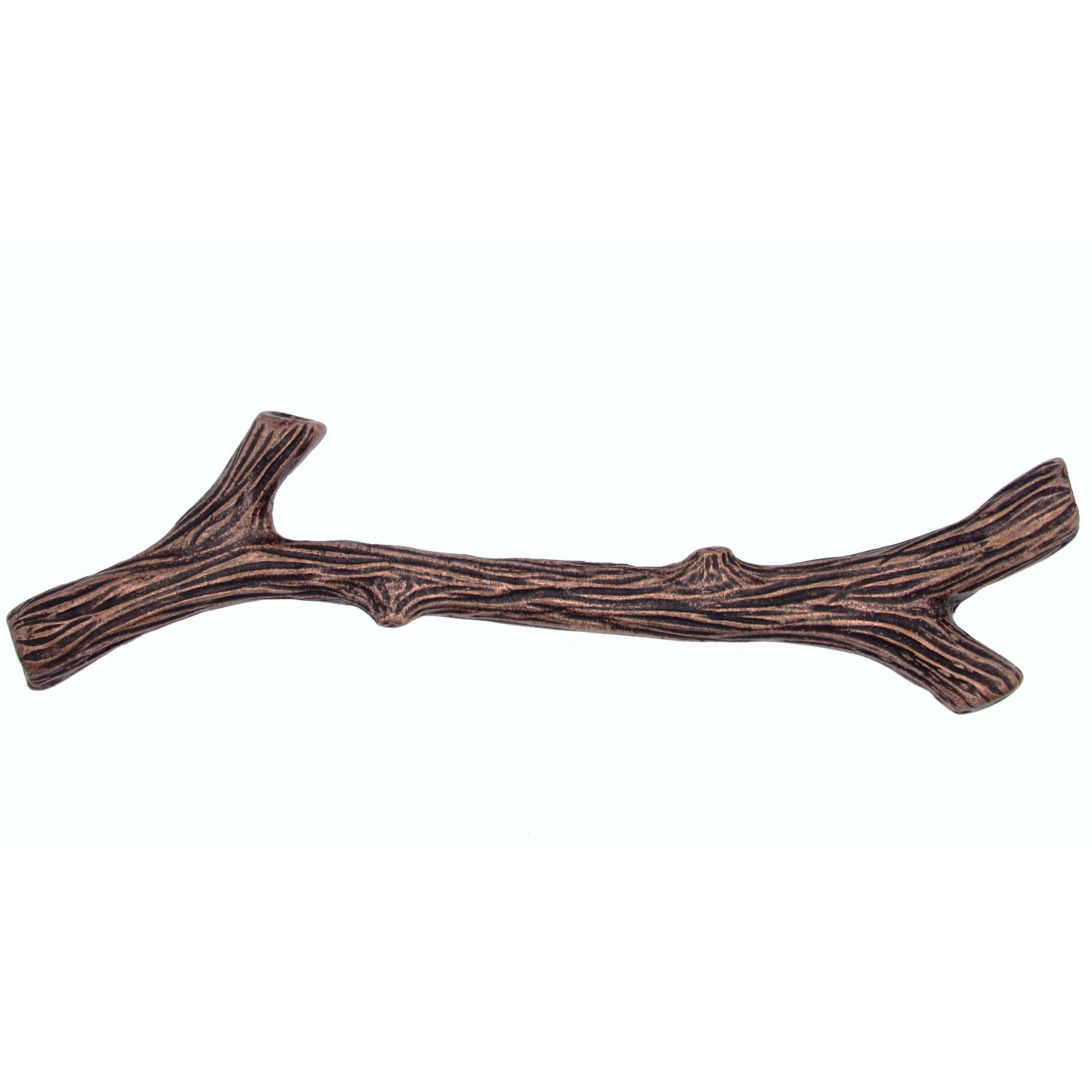 product: Buck Snort Lodge Large Twig Pull, Copper Oxide shown