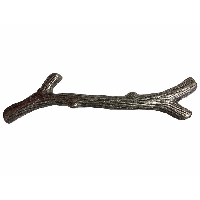 product: Buck Snort Lodge Large Twig Pull,  Pewter Oxide shown