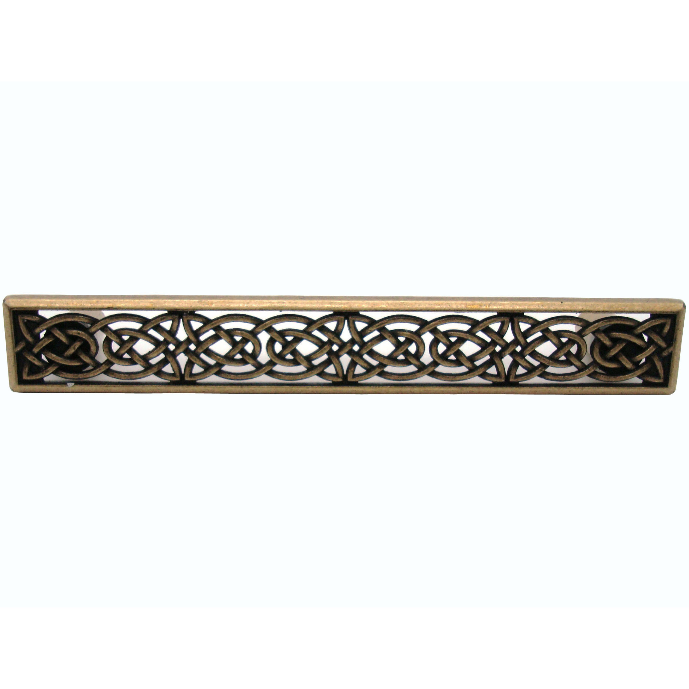 product: Buck Snort Lodge Large Celtic Style Pull, Brass Oxide shown