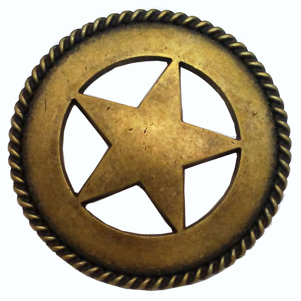 product: Buck Snort Lodge Large Star with Rope Pull, Brass Oxide shown