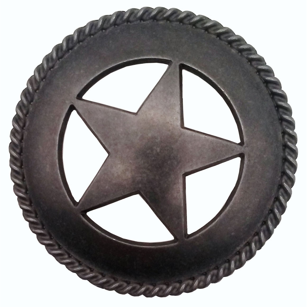 product: Buck Snort Lodge Large Star with Rope Pull, Pewter Oxide shown