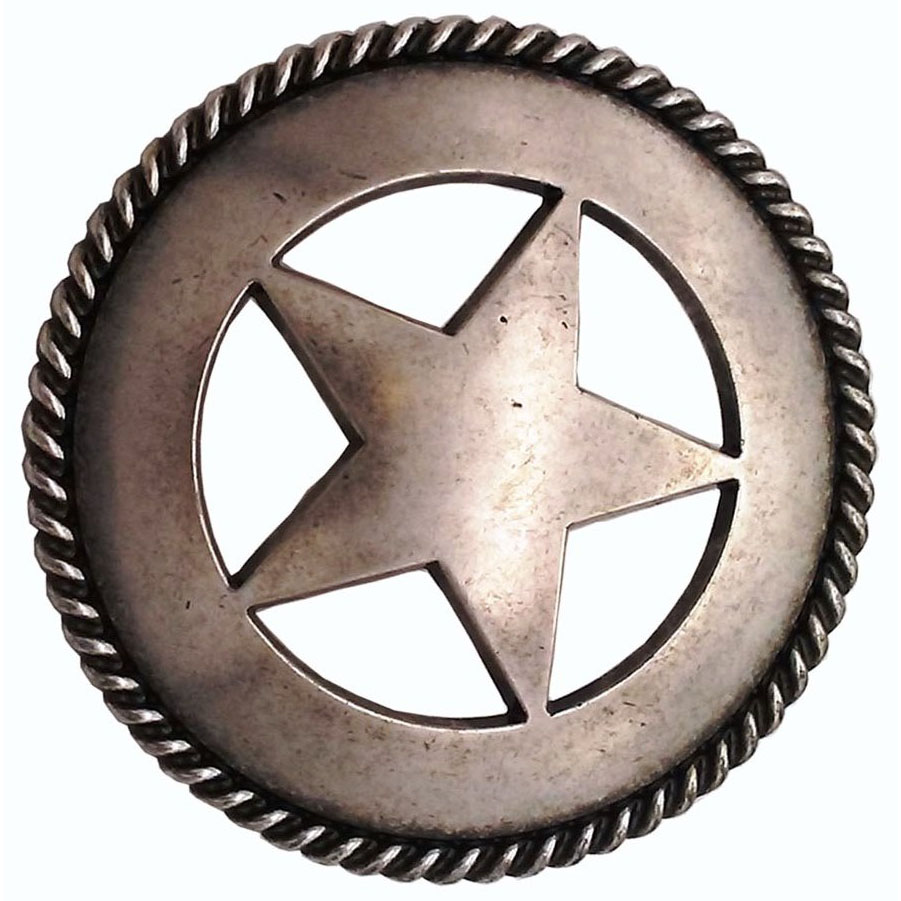 product: Buck Snort Lodge Large Star with Rope Pull, Old Silver shown