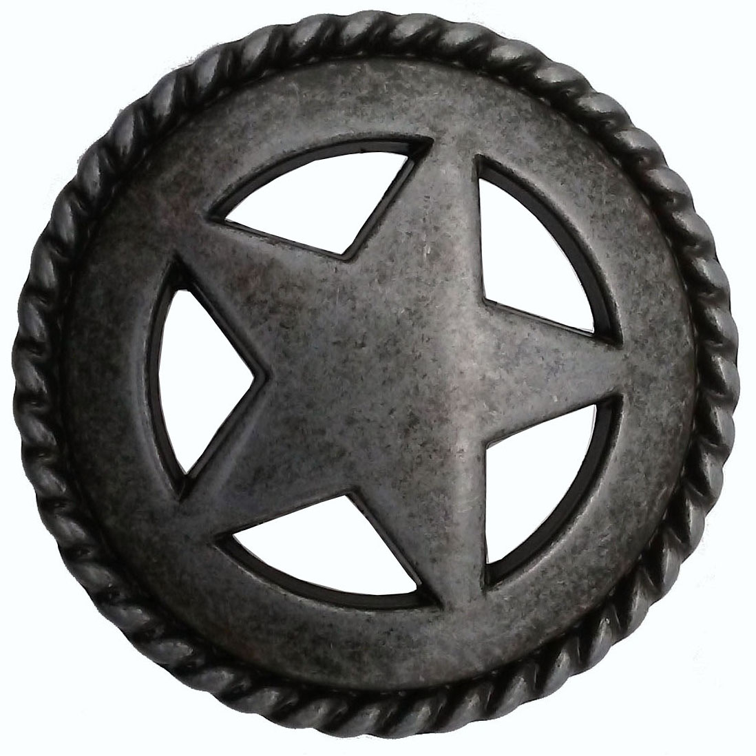 product: Buck Snort Lodge Star with Roped Edge, Pewter Oxide shown