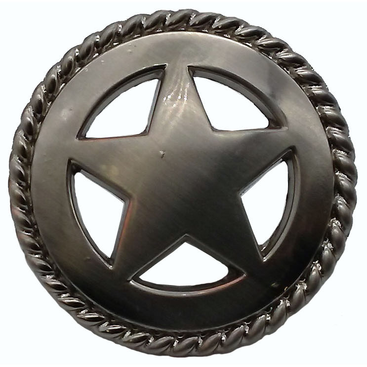product: Buck Snort Lodge Star with Roped Edge, Satin Nickel shown