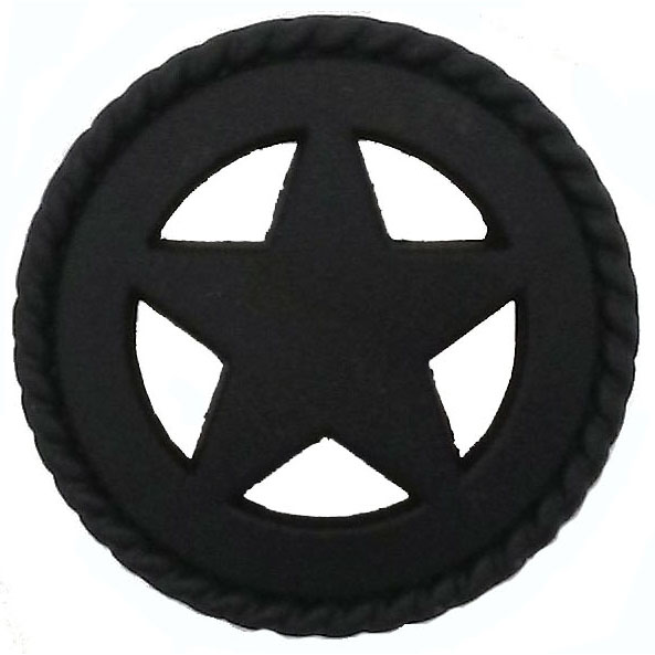 product: Buck Snort Lodge Star with Roped Edge, Matte Black shown