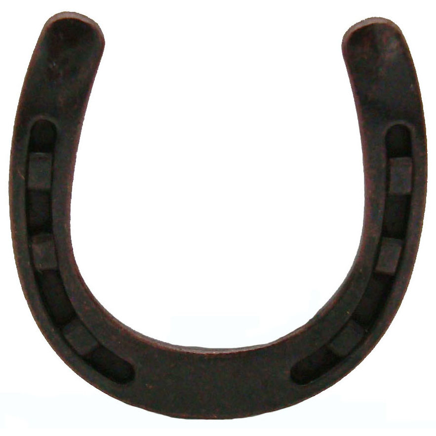 product: Buck Snort Lodge Horseshoe Knob, Rust Copper shown