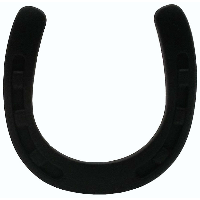 product: Buck Snort Lodge Horseshoe Knob, Matte Black shown