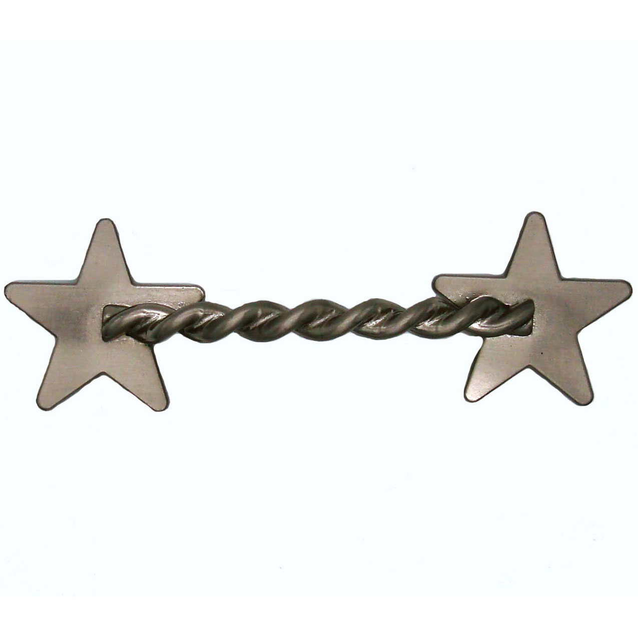 product: Buck Snort Lodge Rope Star Pull, Satin Nickel shown