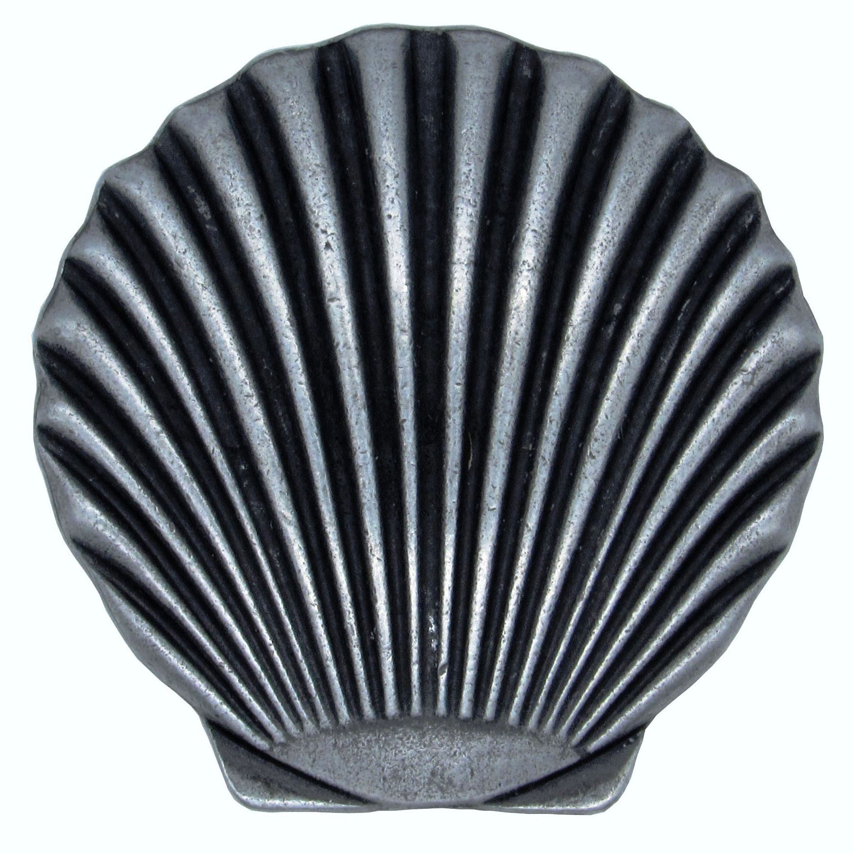 product: Buck Snort Lodge Scallop Seashell Knob, Pewter Oxide shown