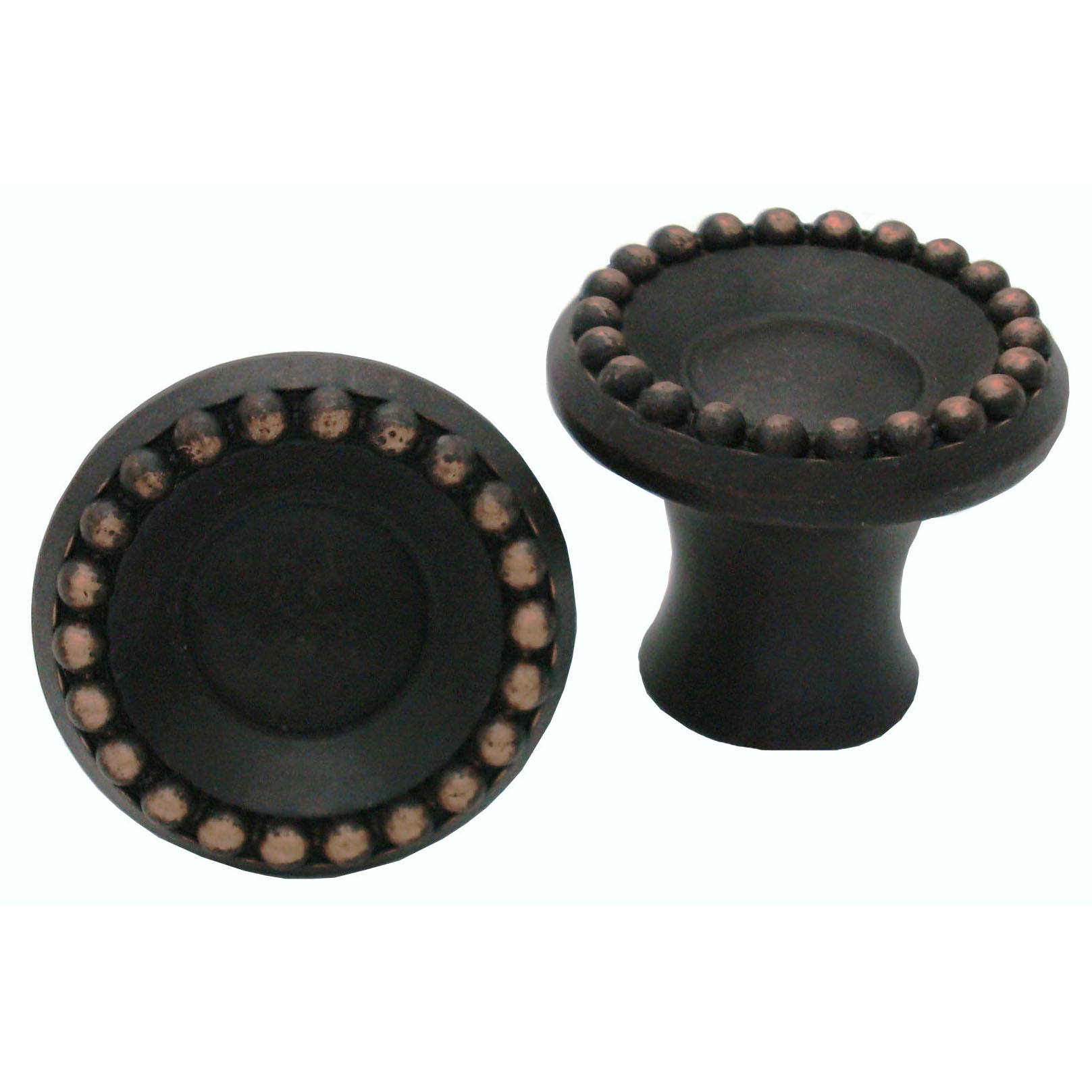 product: Buck Snort Lodge Beaded Elegance Knob, Rust Copper shown